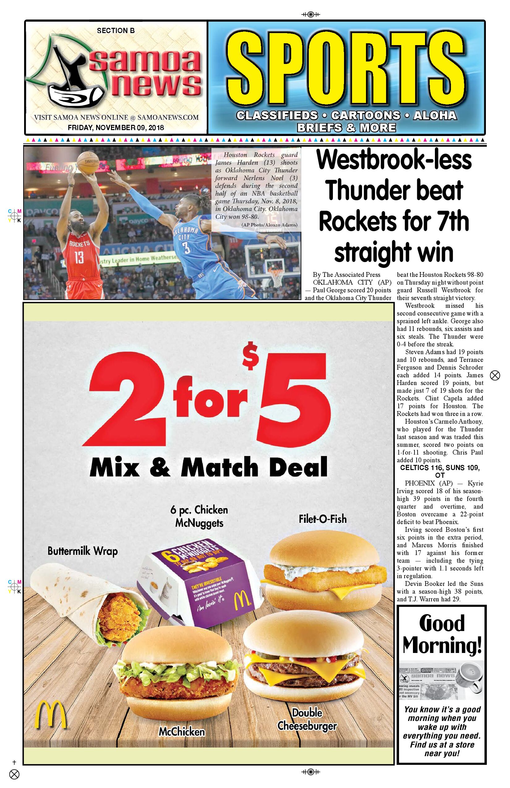 SN Sports Friday, November 9, 2018