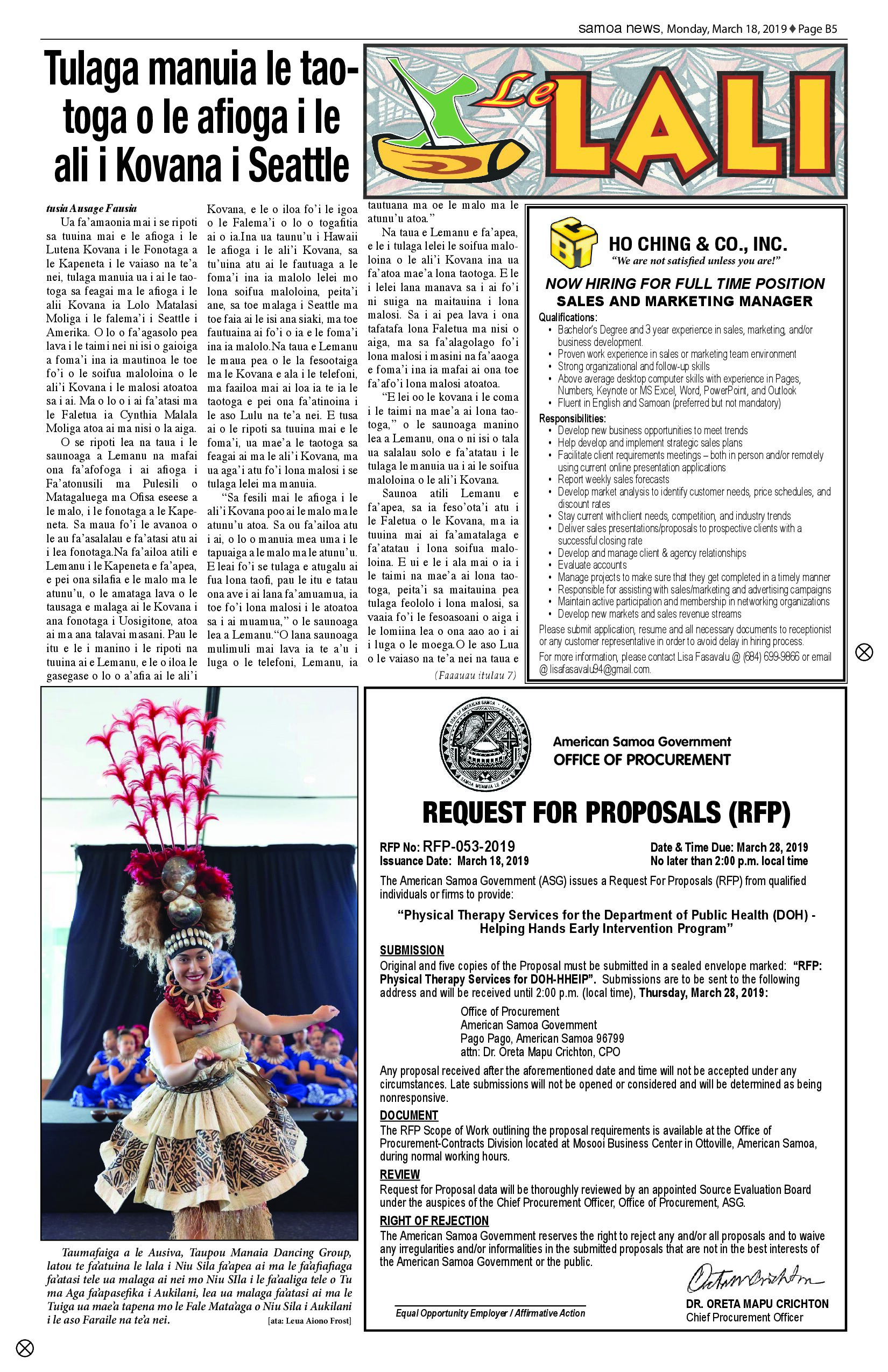 SN Lali Monday, March 18, 2019