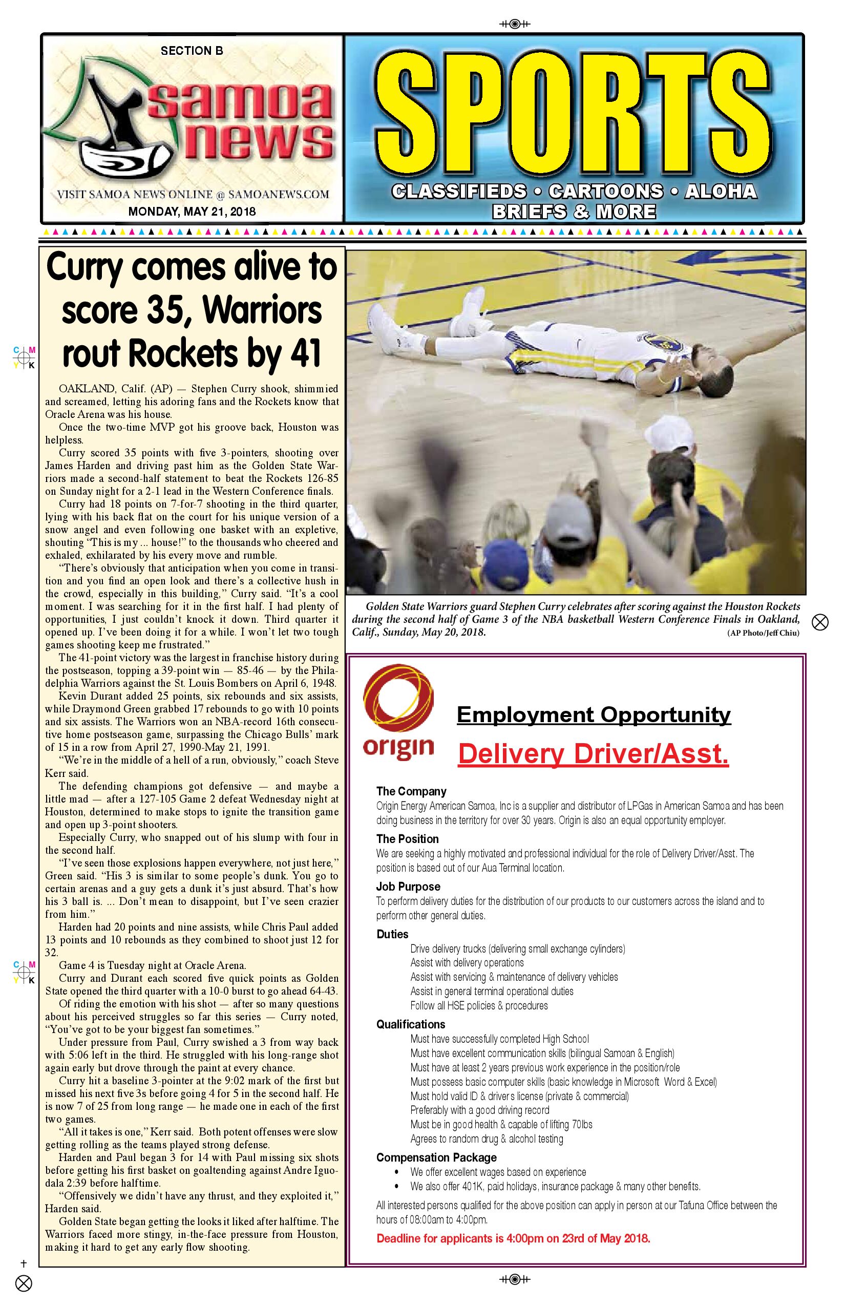 SN Sports Monday, May 21, 2018