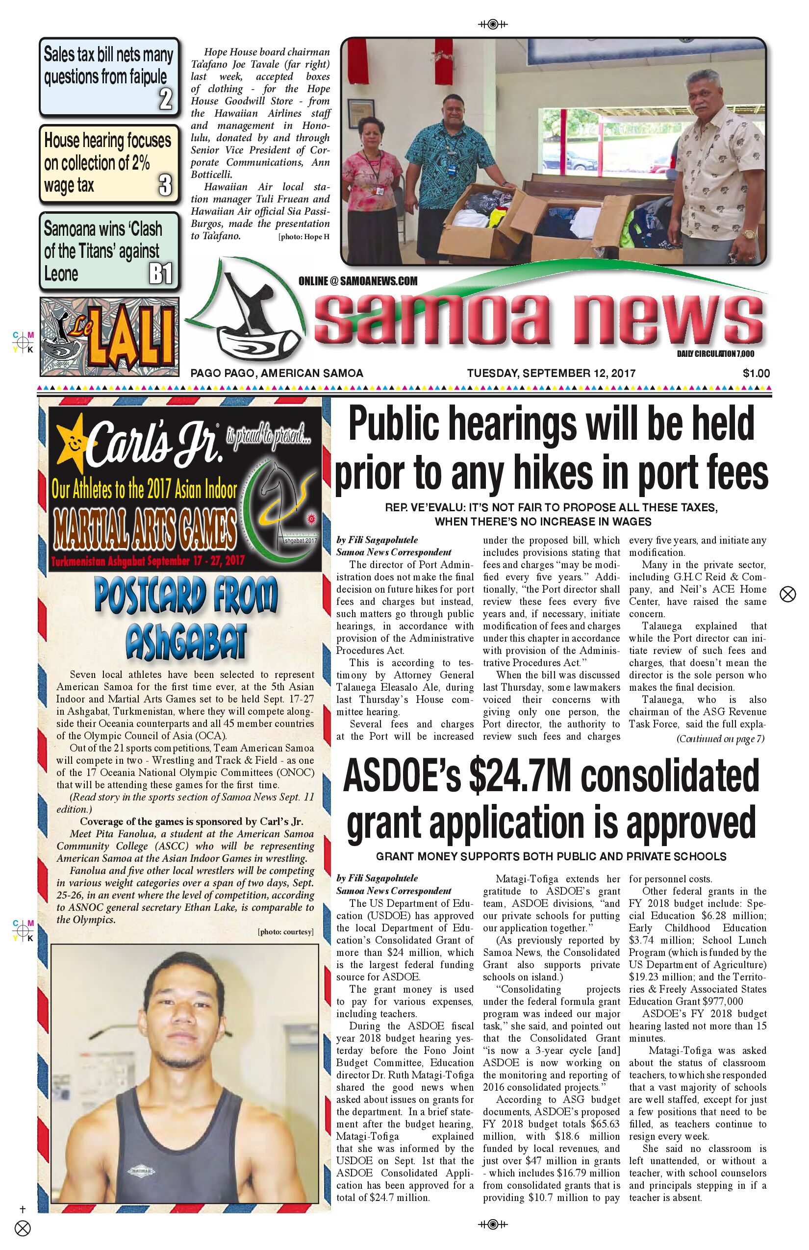 SN News Tuesday Sept. 12, 2017