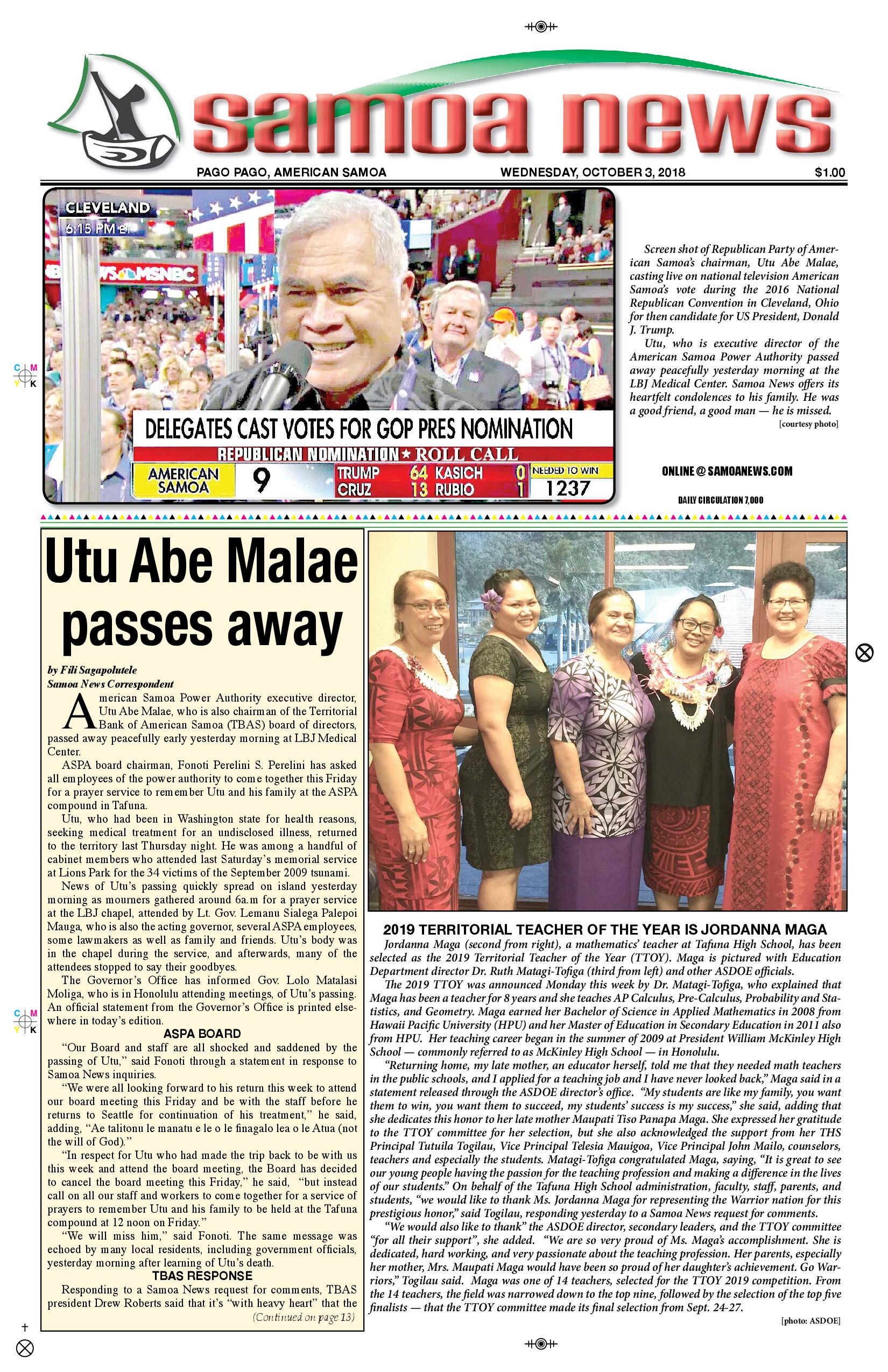 SN News Wednesday, October 03, 2018