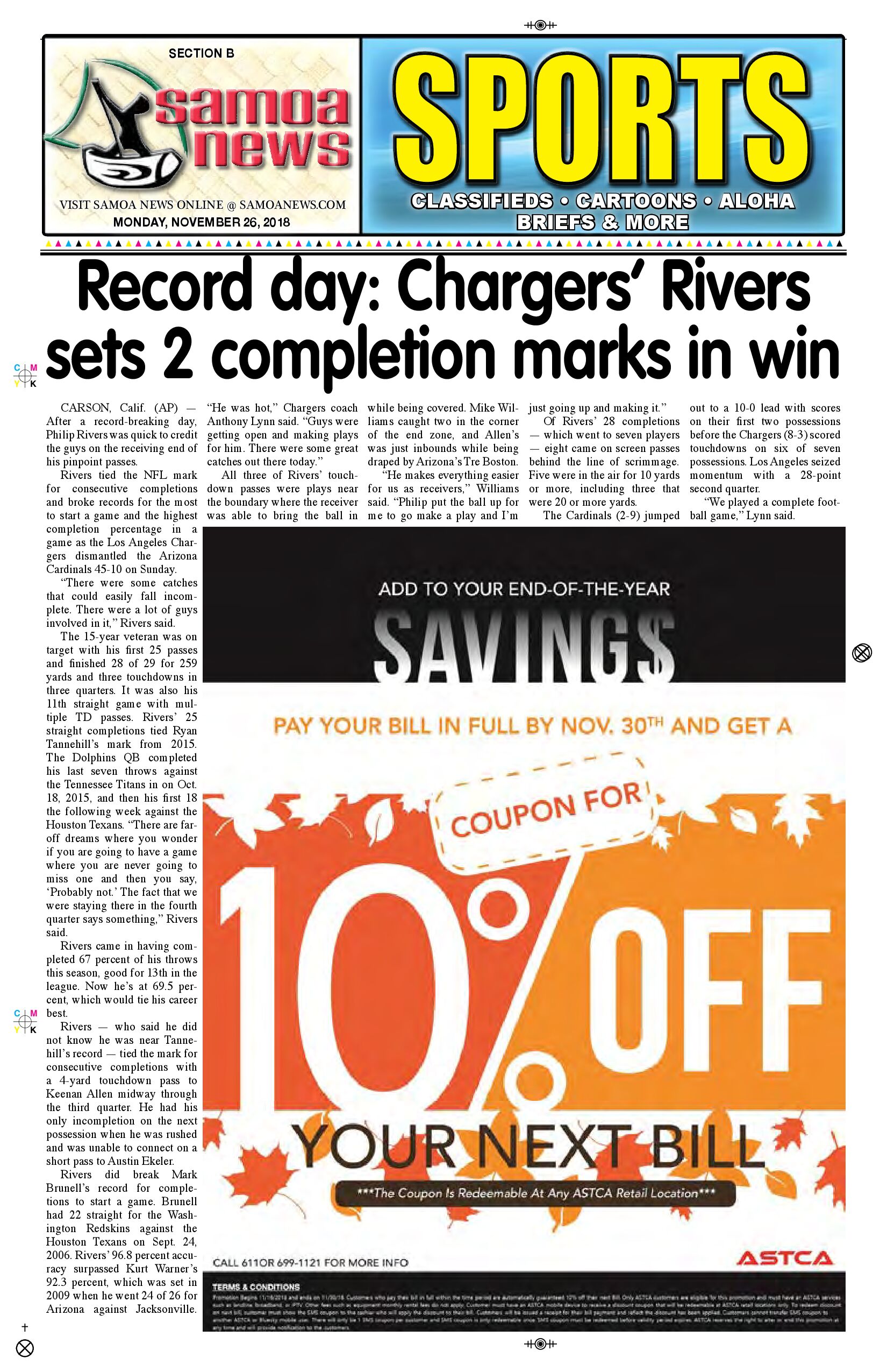 SN Sports Monday, November 26, 2018