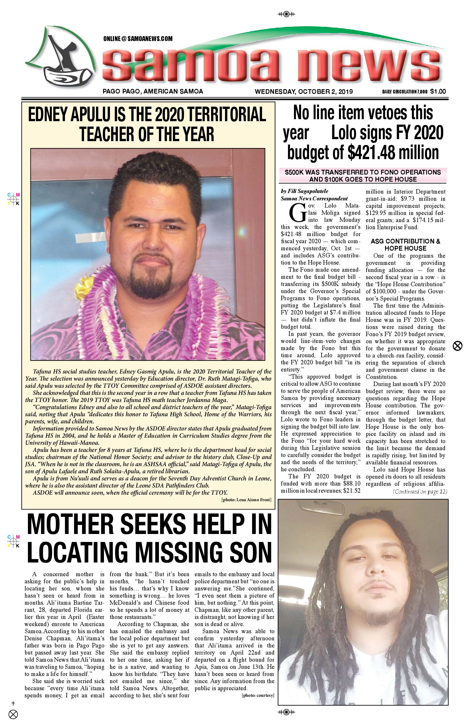 SN News Wednesday, October 02, 2019