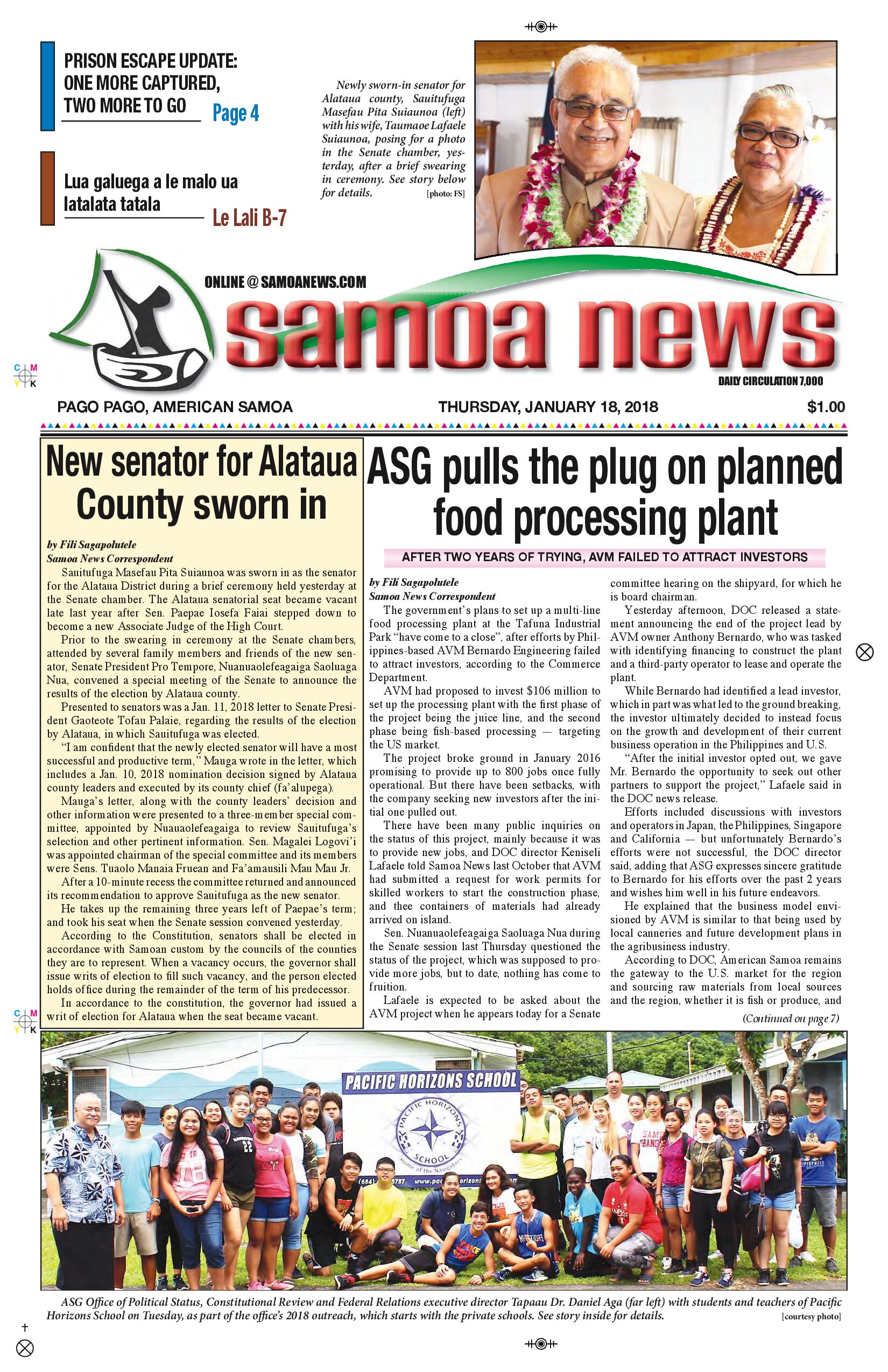 SN News Thursday, Jan. 18, 2018