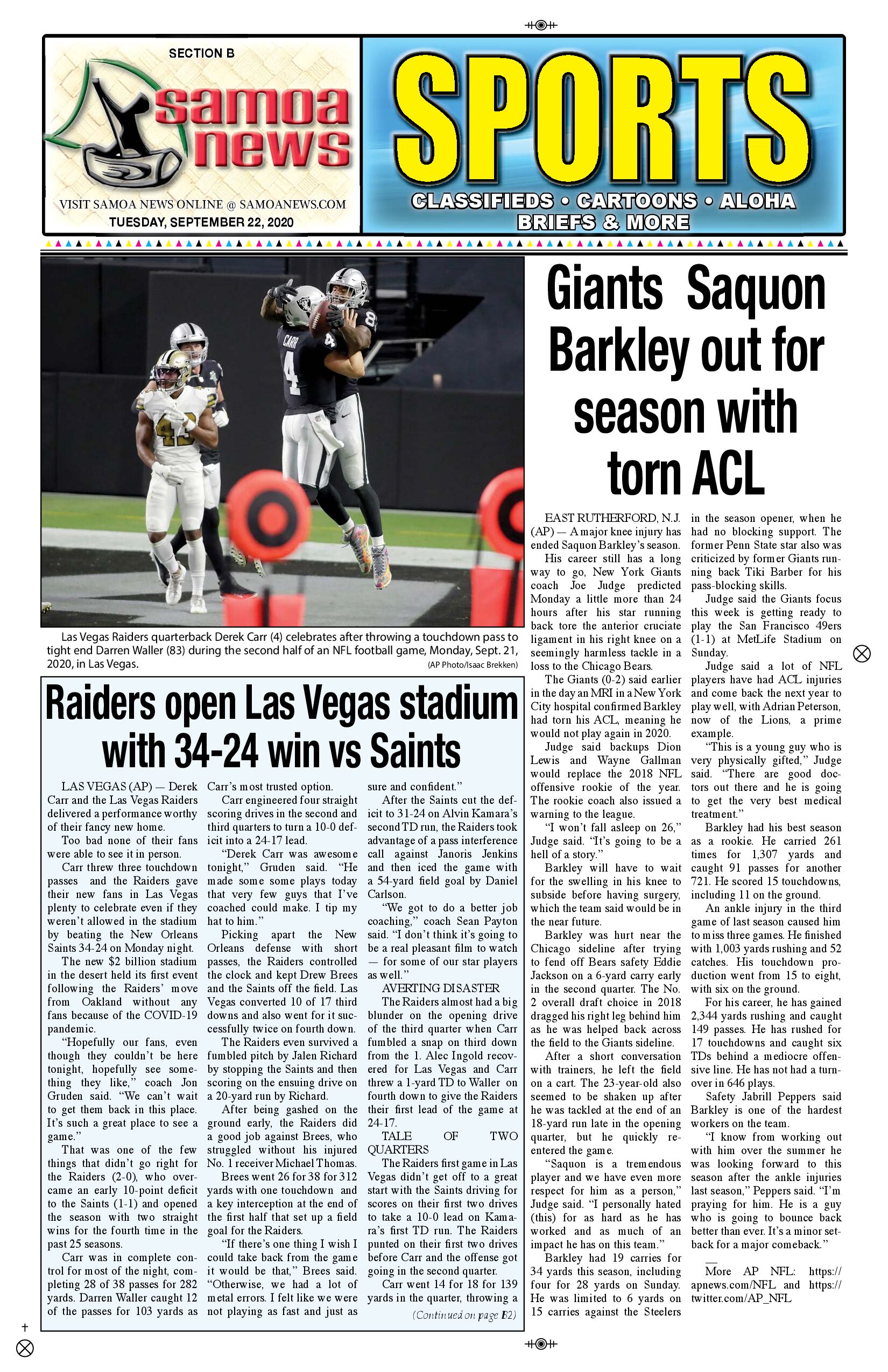 SN Sports Tuesday, Sept 22, 2020