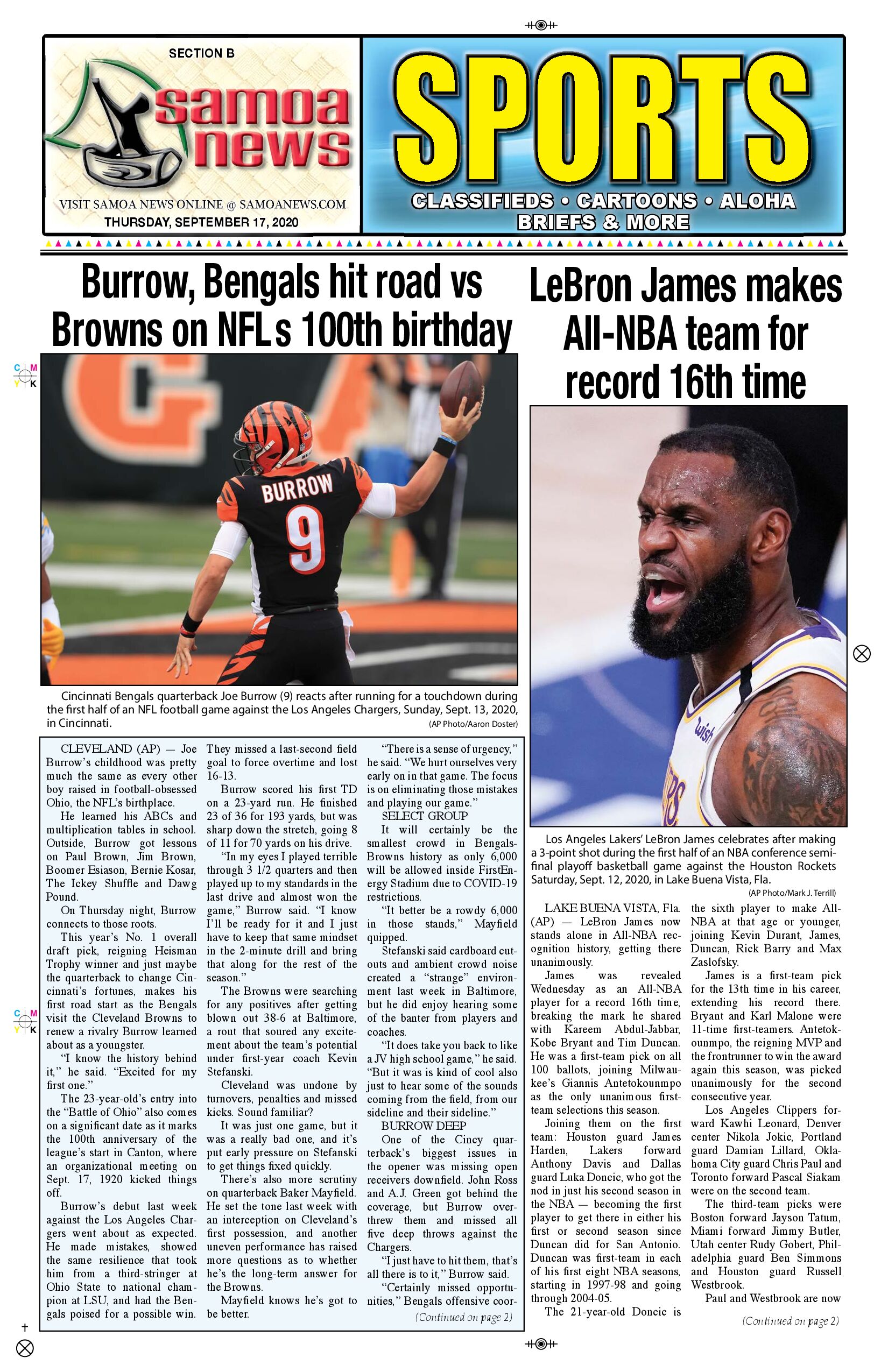 SN Sports Thursday, Sept 17, 2020