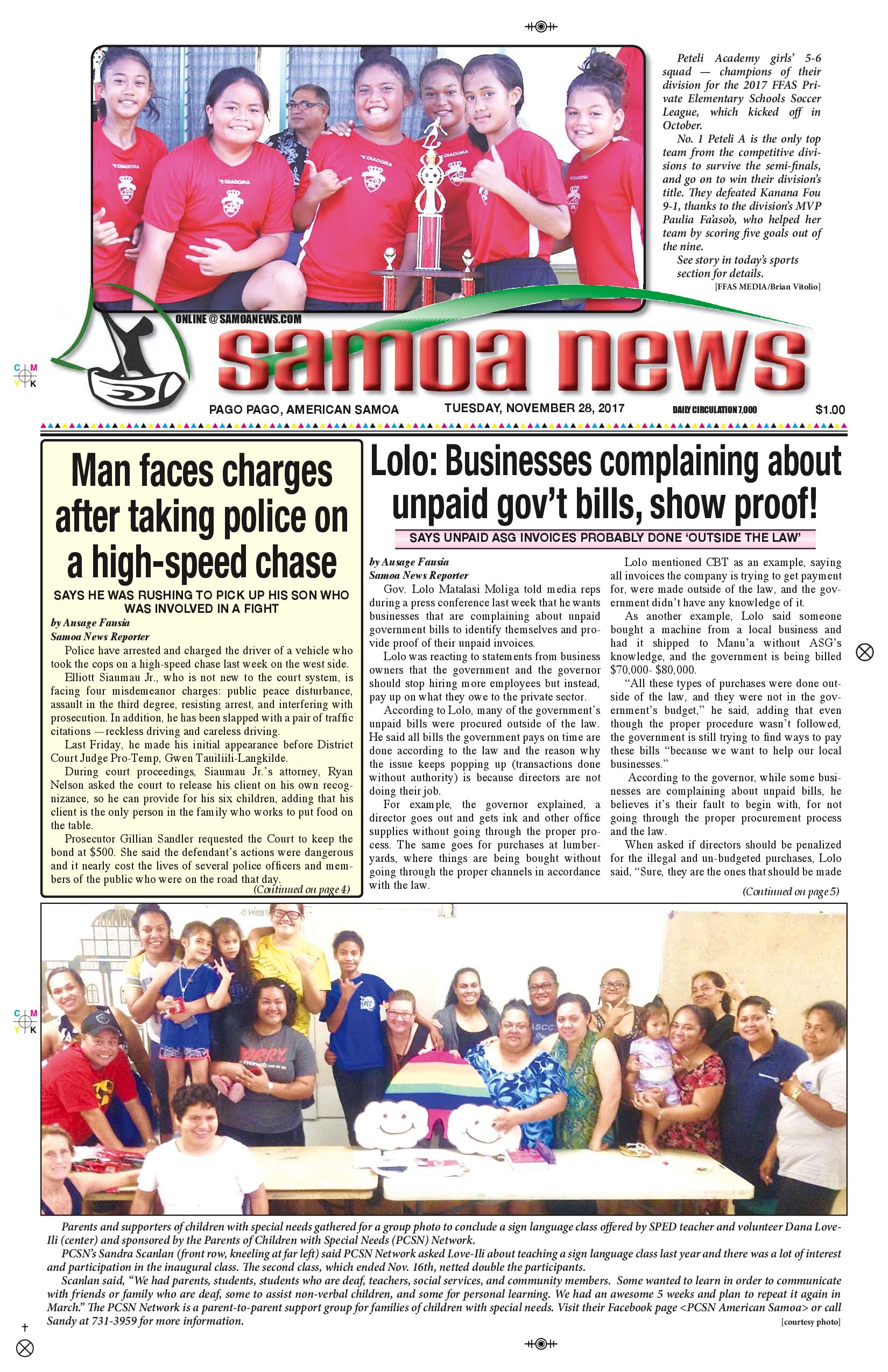 SN News Tuesday Nov. 28, 2017