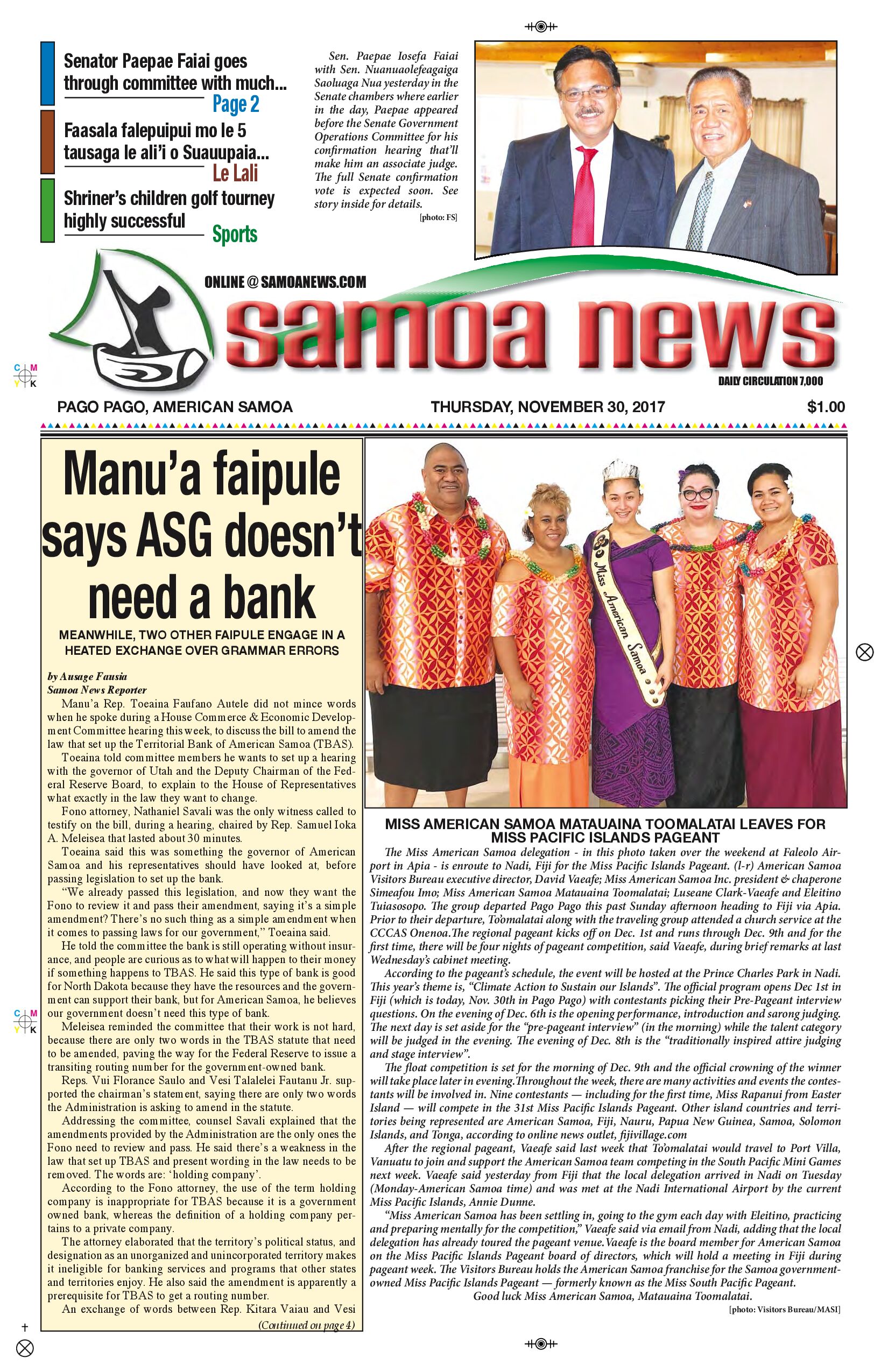 SN News Thursday, Nov. 30, 2017