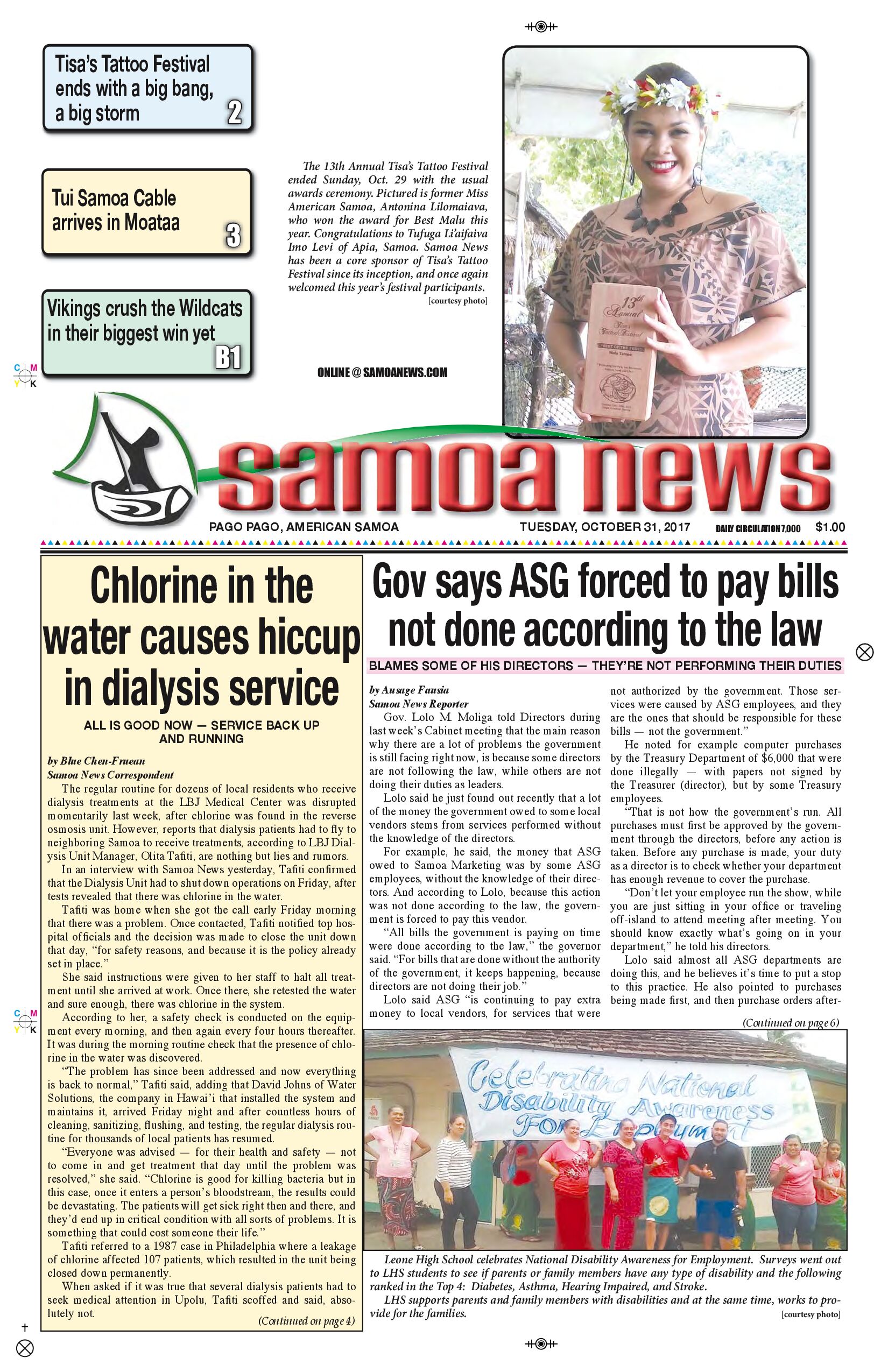 SN News Tuesday Oct. 31, 2017