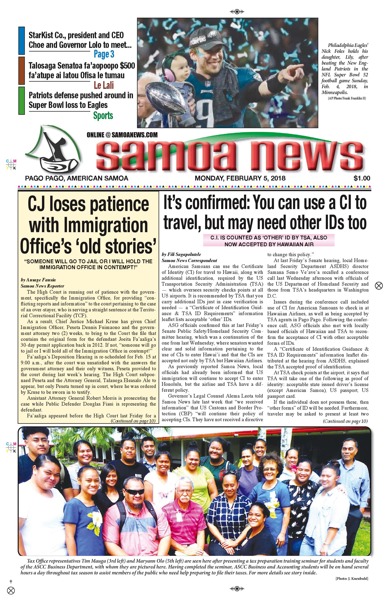 SN News Monday, Feb. 5, 2018