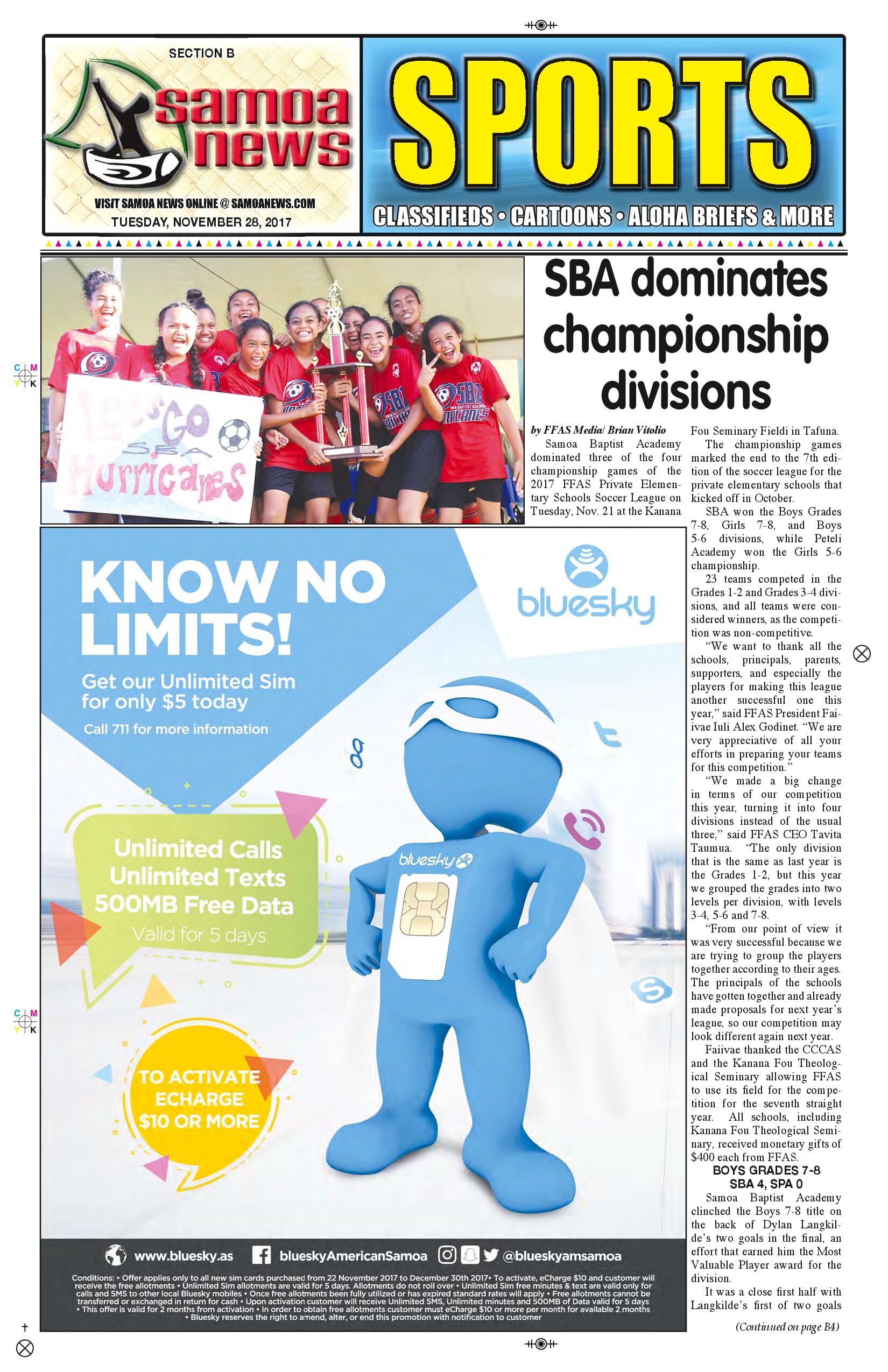 SN Sports Tuesday Nov. 28, 2017