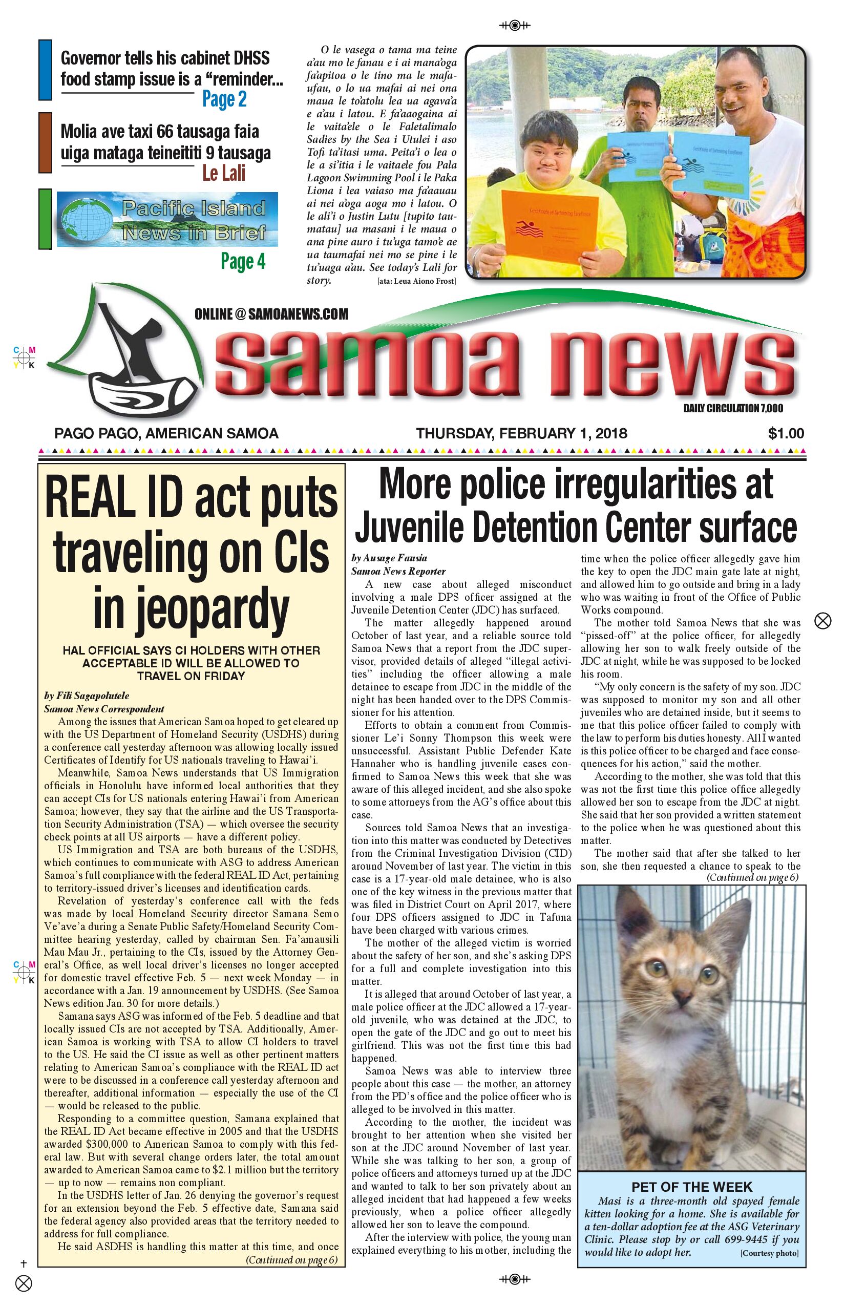 SN News Thursday, Feb. 1, 2018