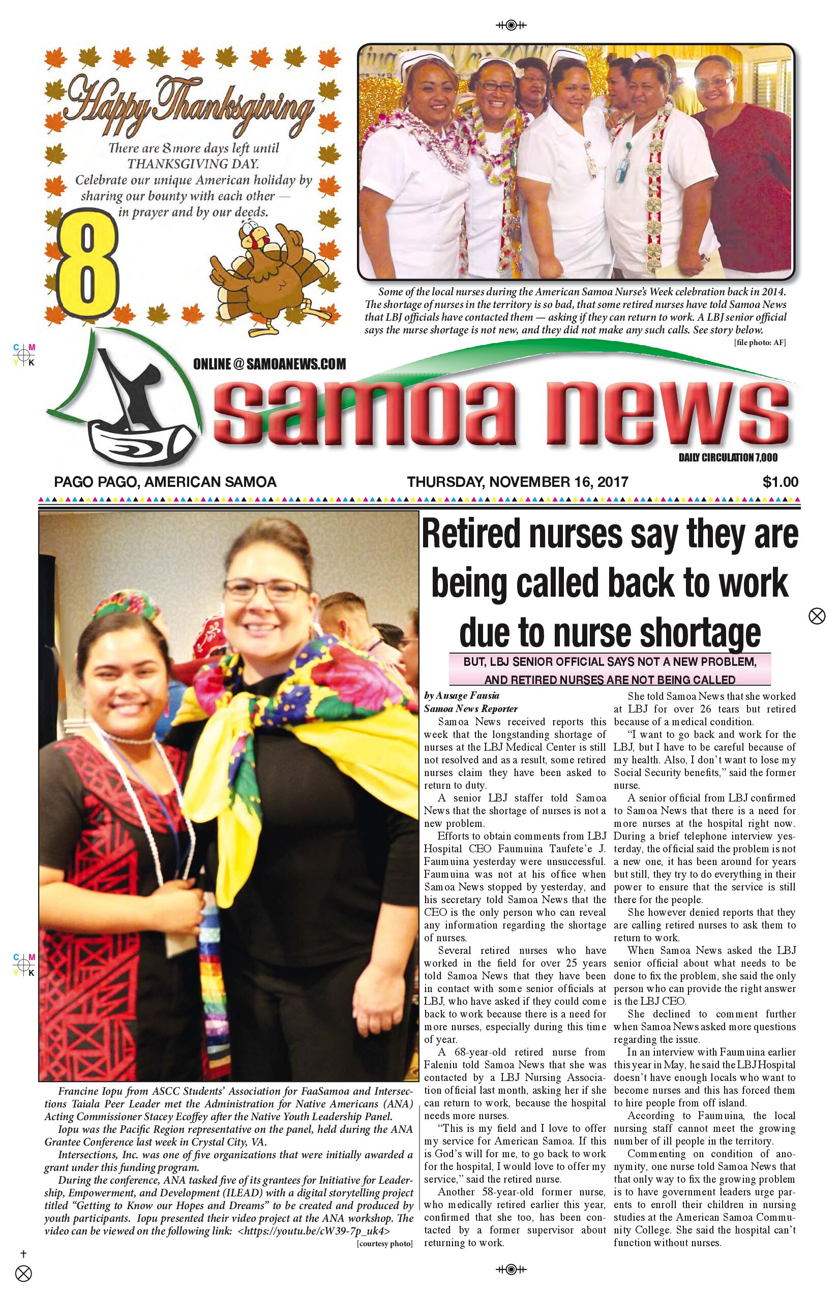 SN News Thursday, Nov. 16, 2017