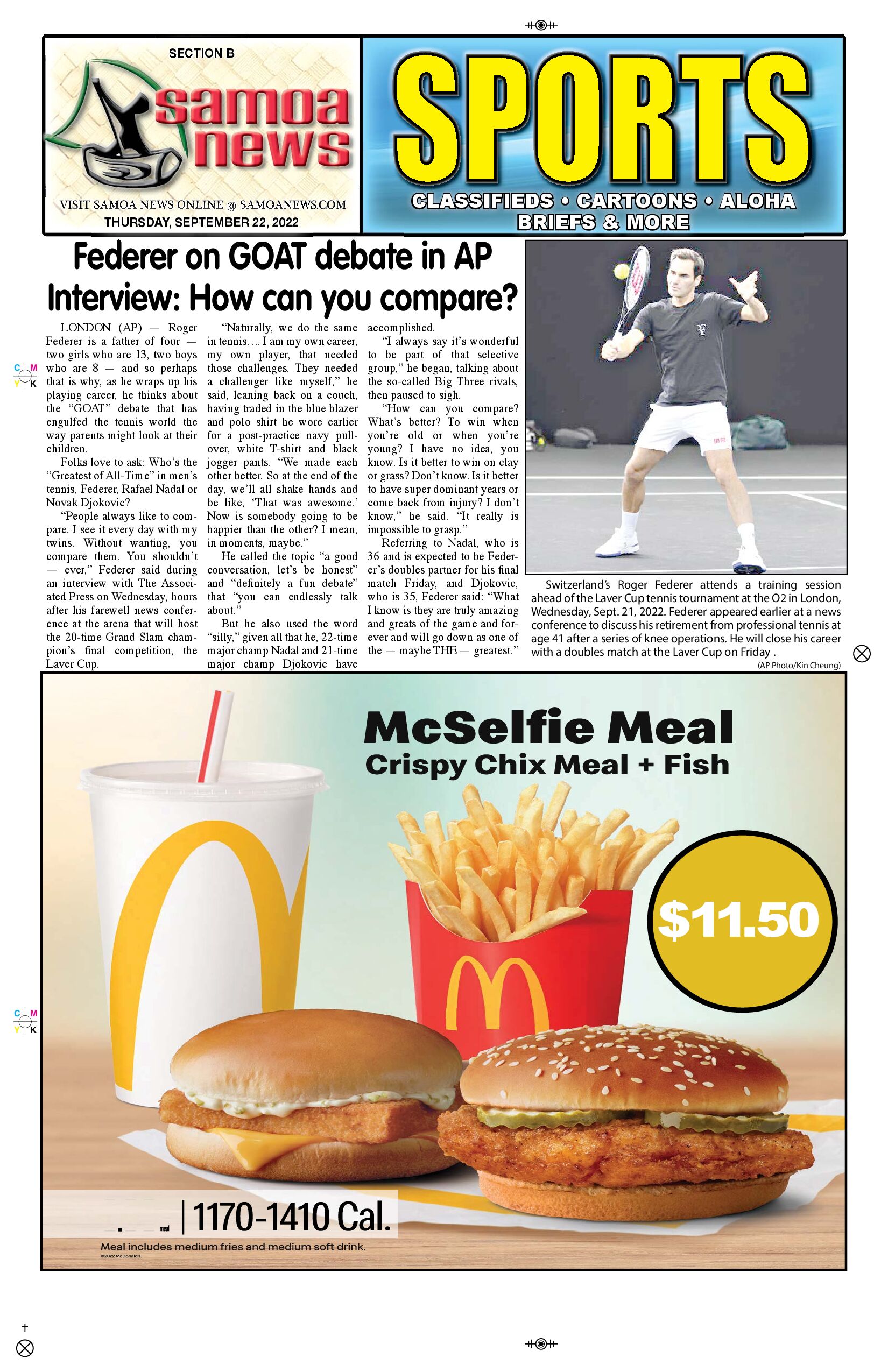 SN Soirts Thursday, Sept. 22, 2022