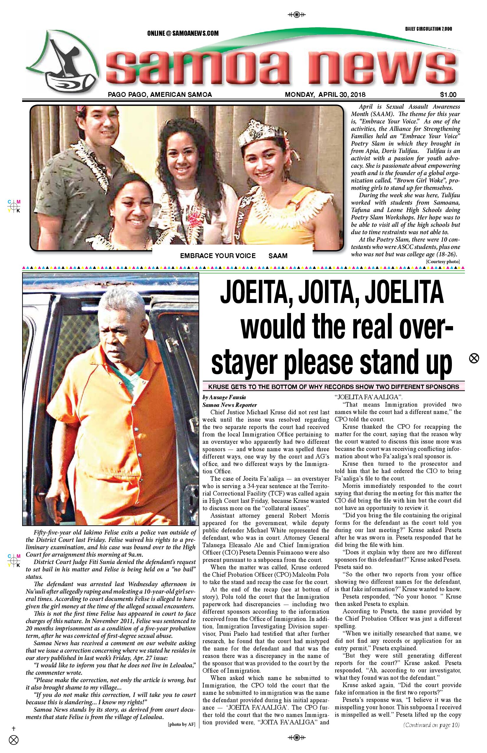 SN News Monday, April 30, 2018