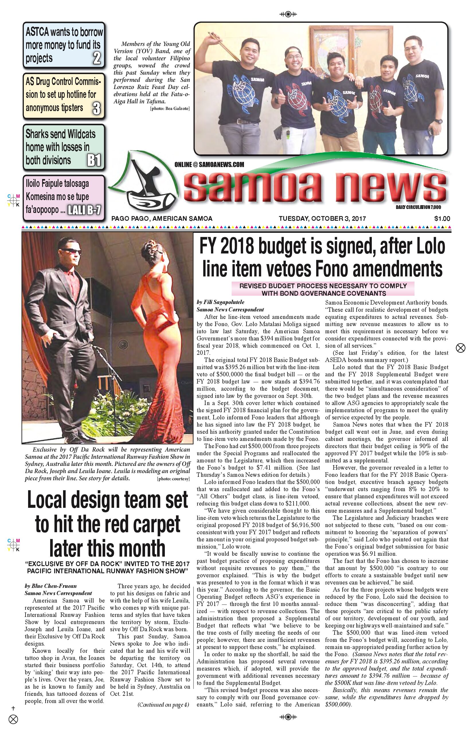 SN News Tuesday Oct. 03, 2017