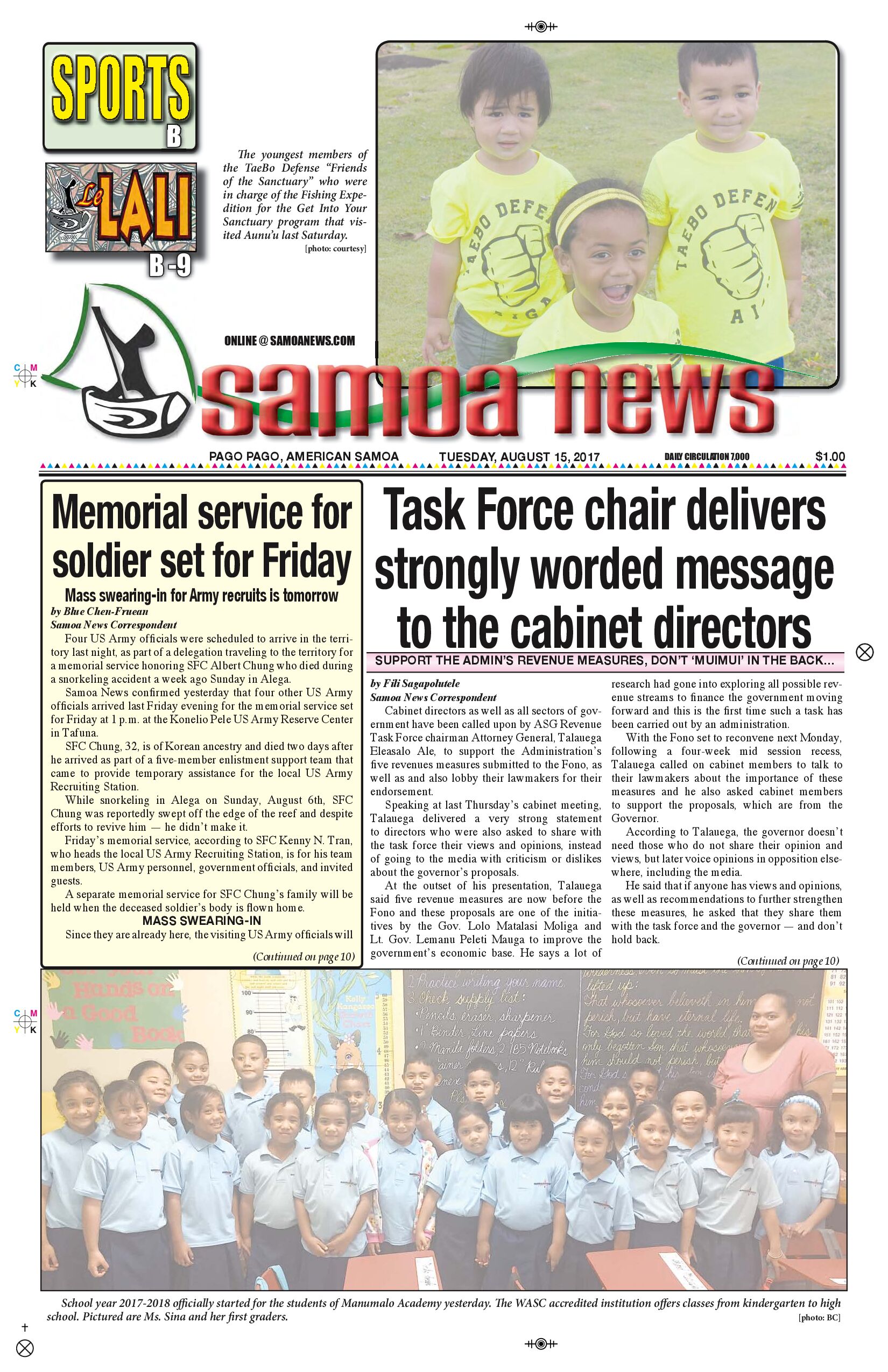 SN News Tuesday Aug. 15, 2017