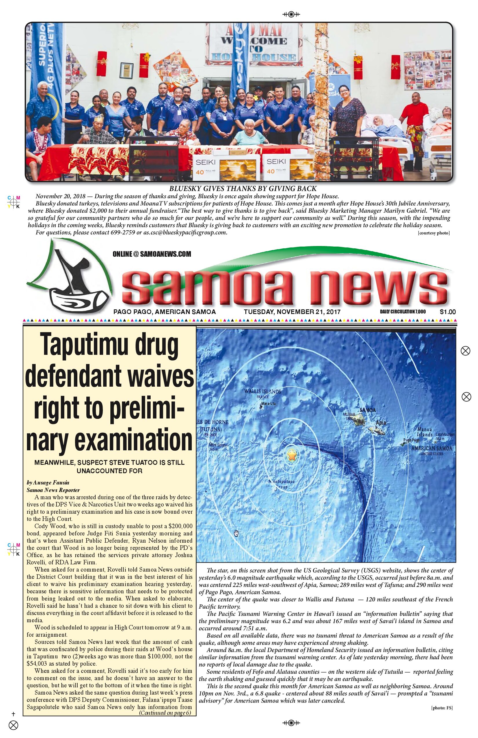 SN News Tuesday Nov. 21, 2017