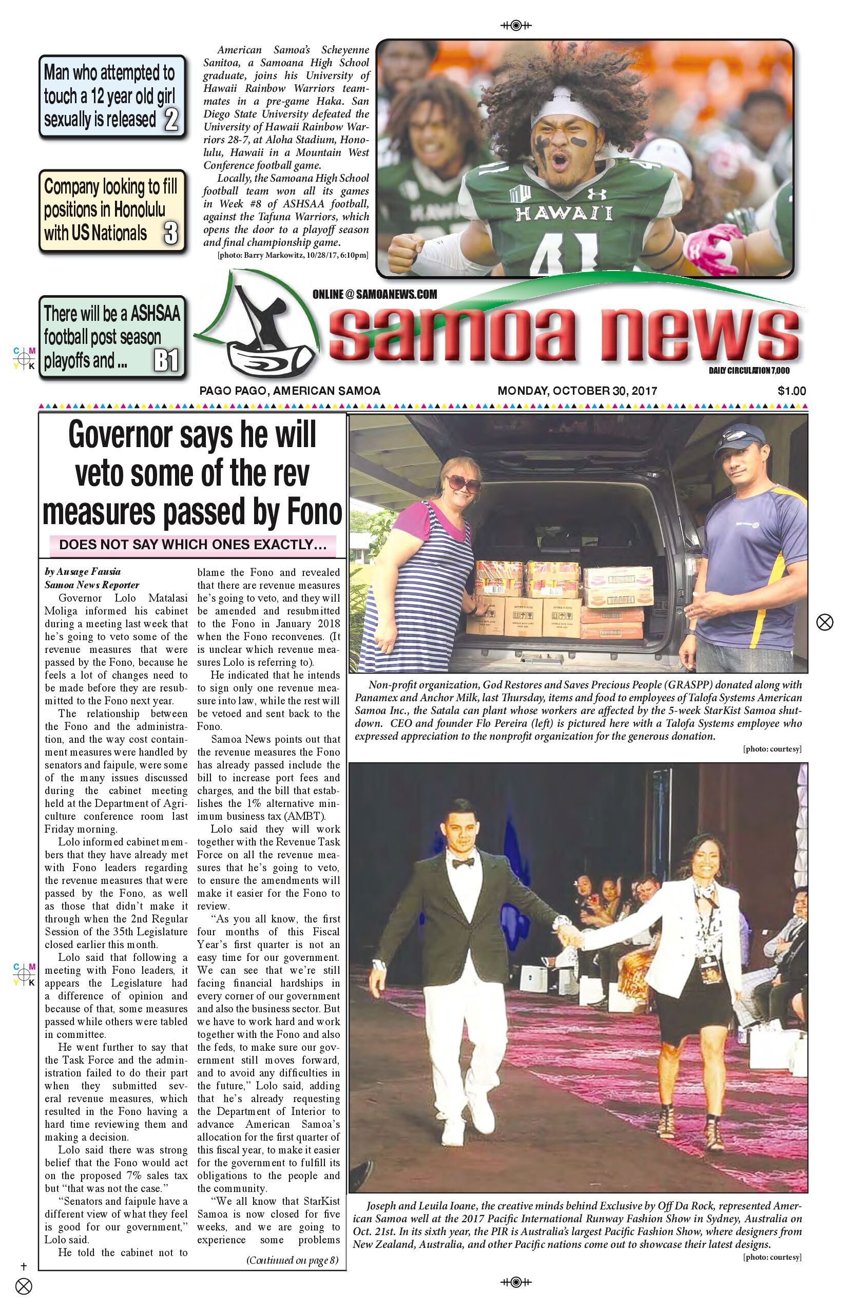 SN News Monday, Oct. 30, 2017