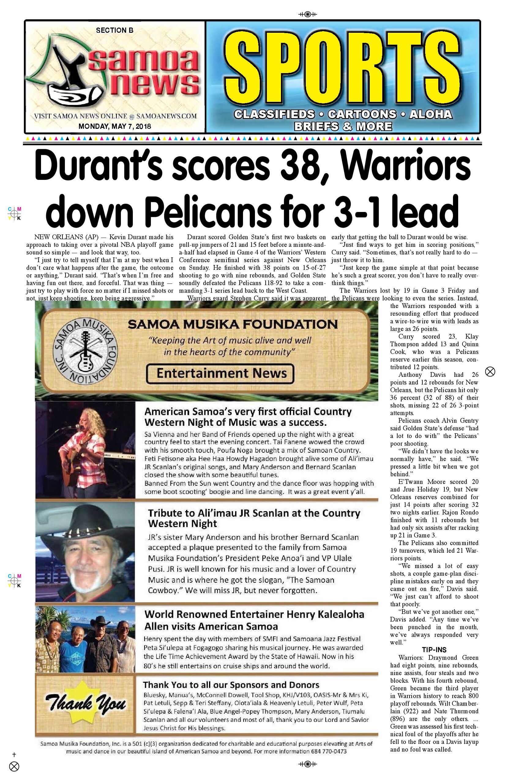 SN Sports Monday, May 07, 2018