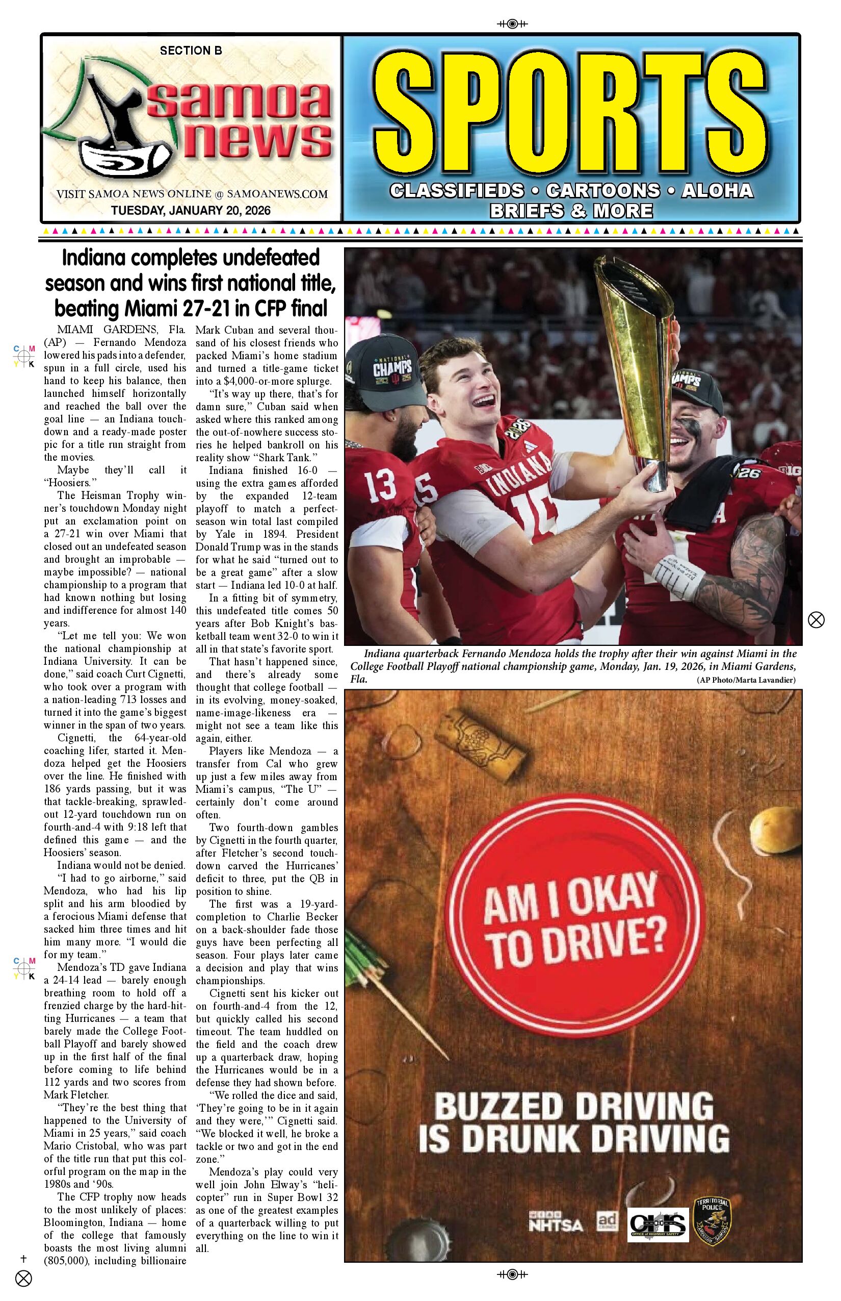 SN Sports Tuesday, January 20, 2026