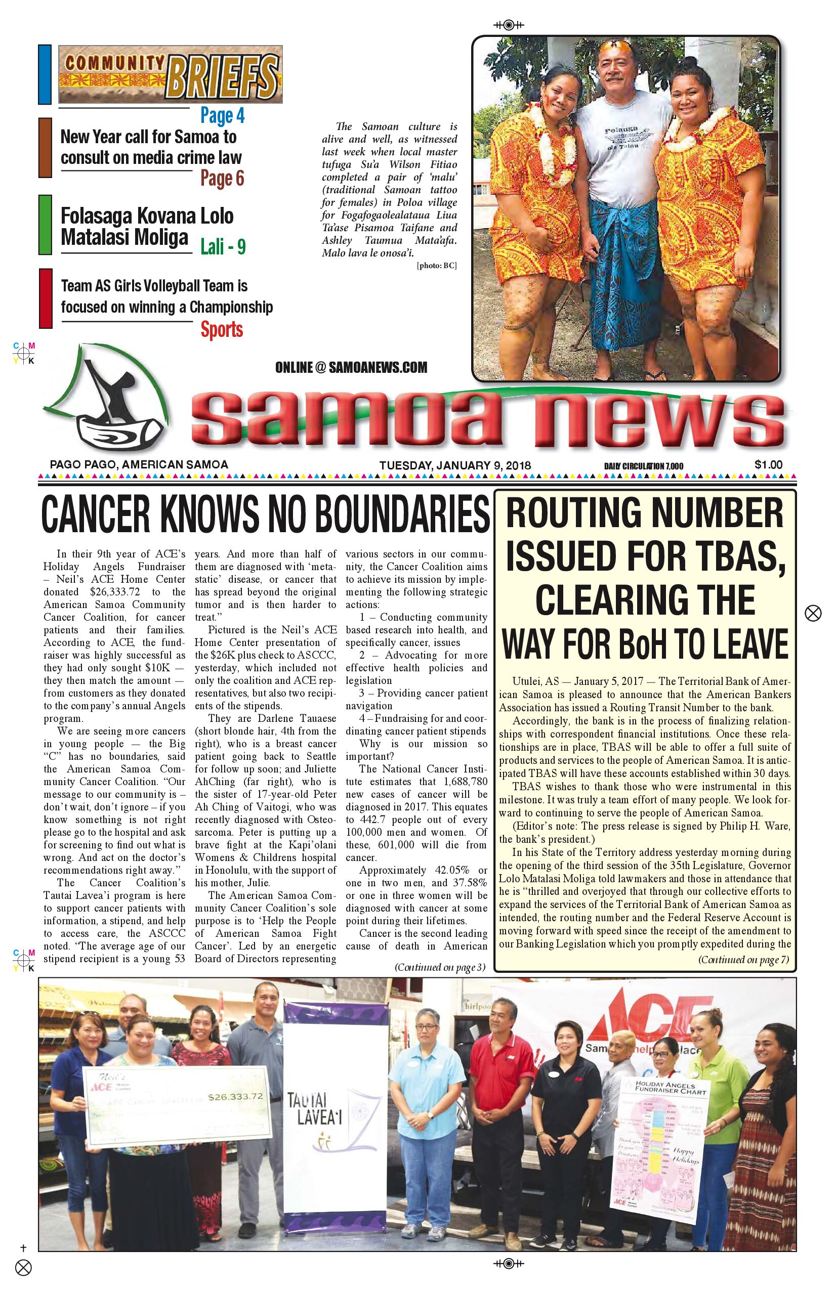 SN News Tuesday Jan. 09, 2018