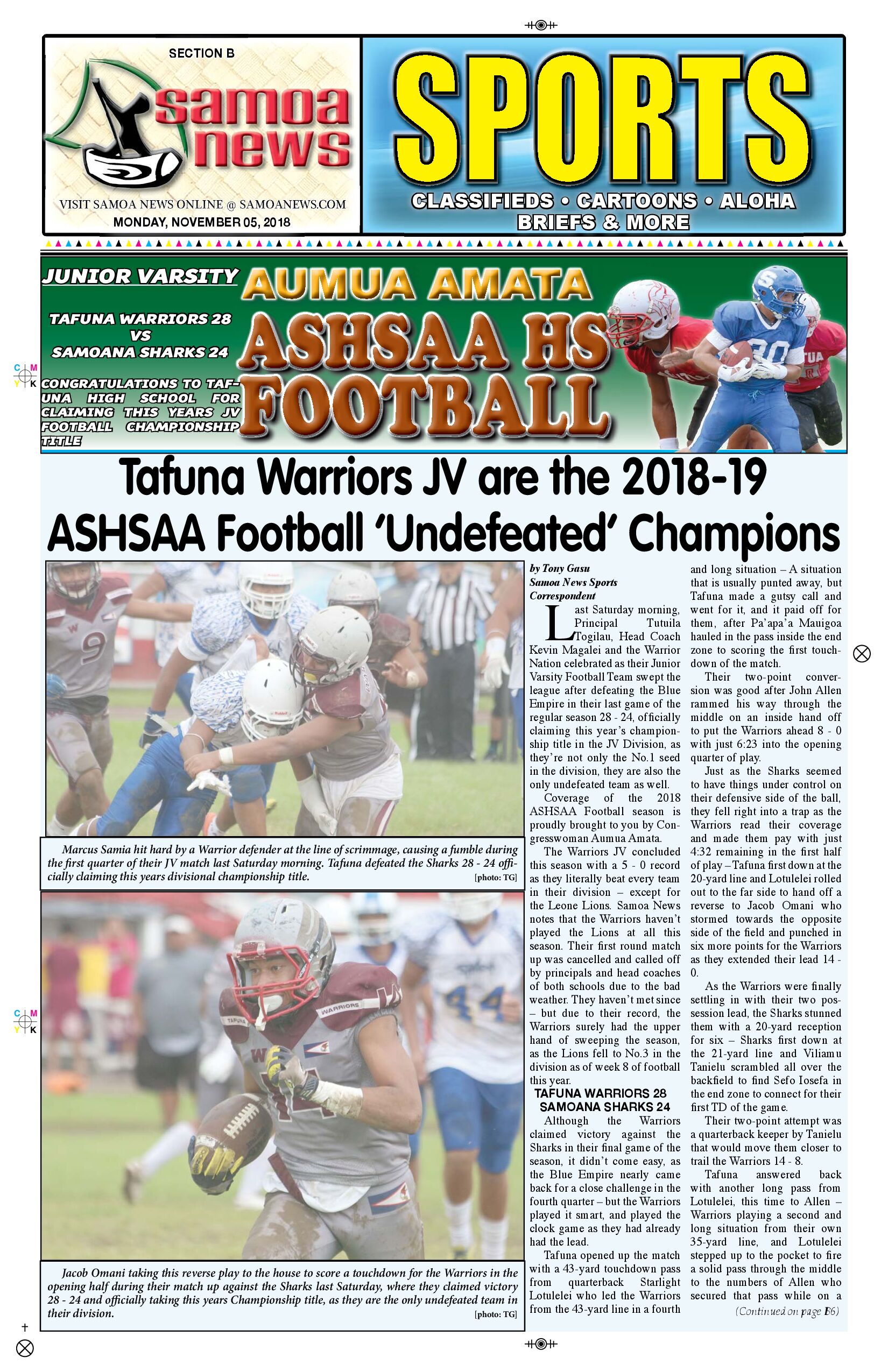 SN Sports Monday, November 5, 2018