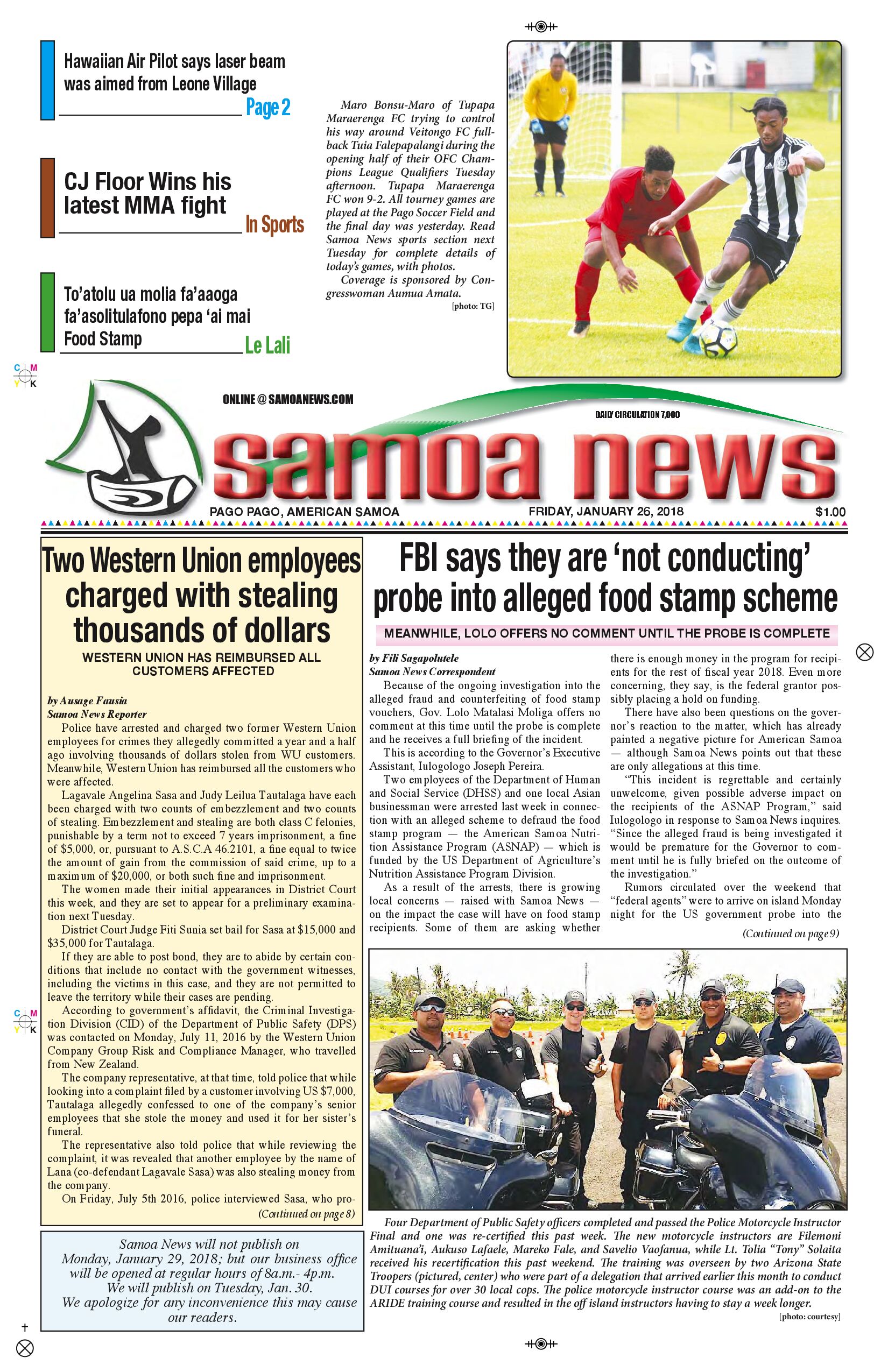 SN News Friday, Jan. 26, 2018