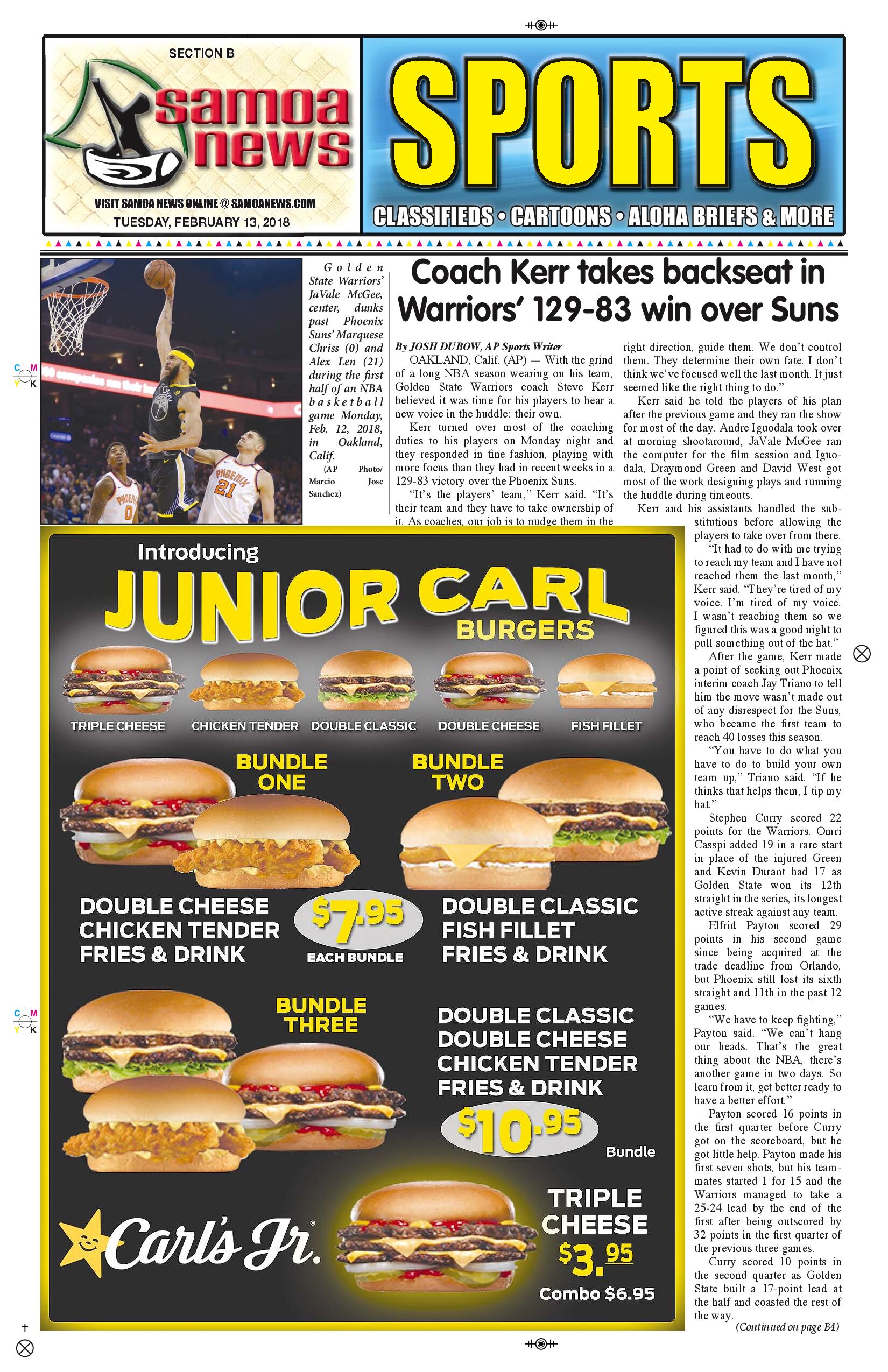 SN Sports Tuesday, Feb. 13,  2018