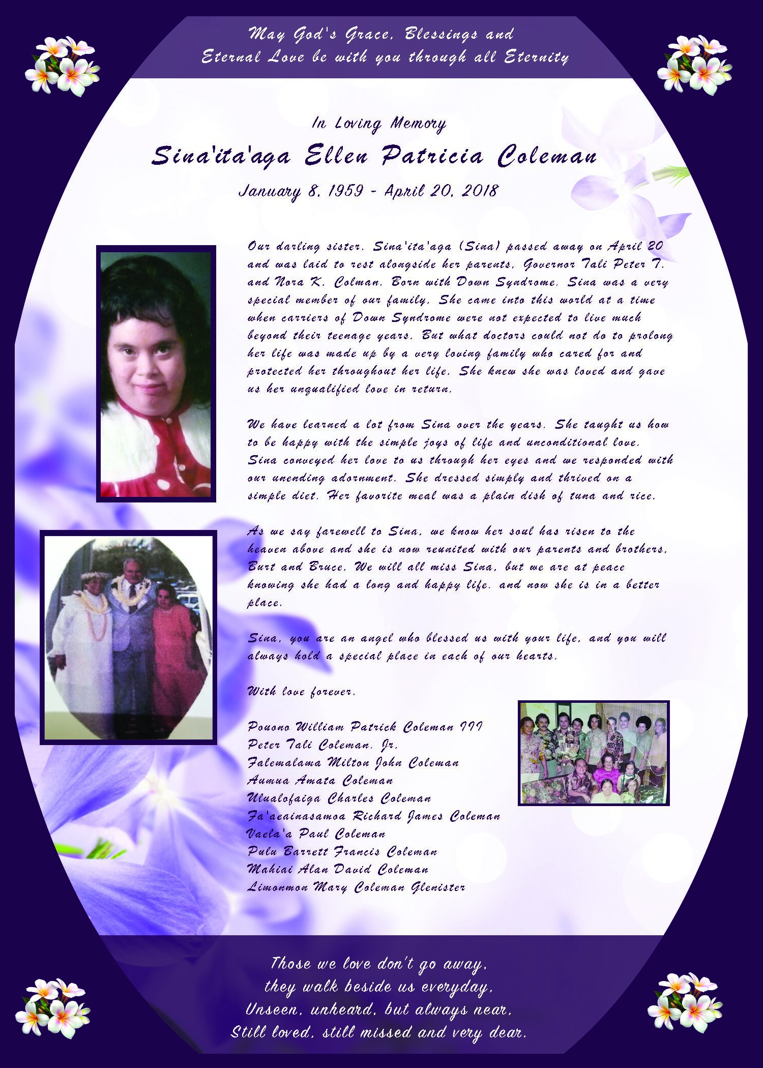 Sina'ita'aga Ellen Patricia Coleman 