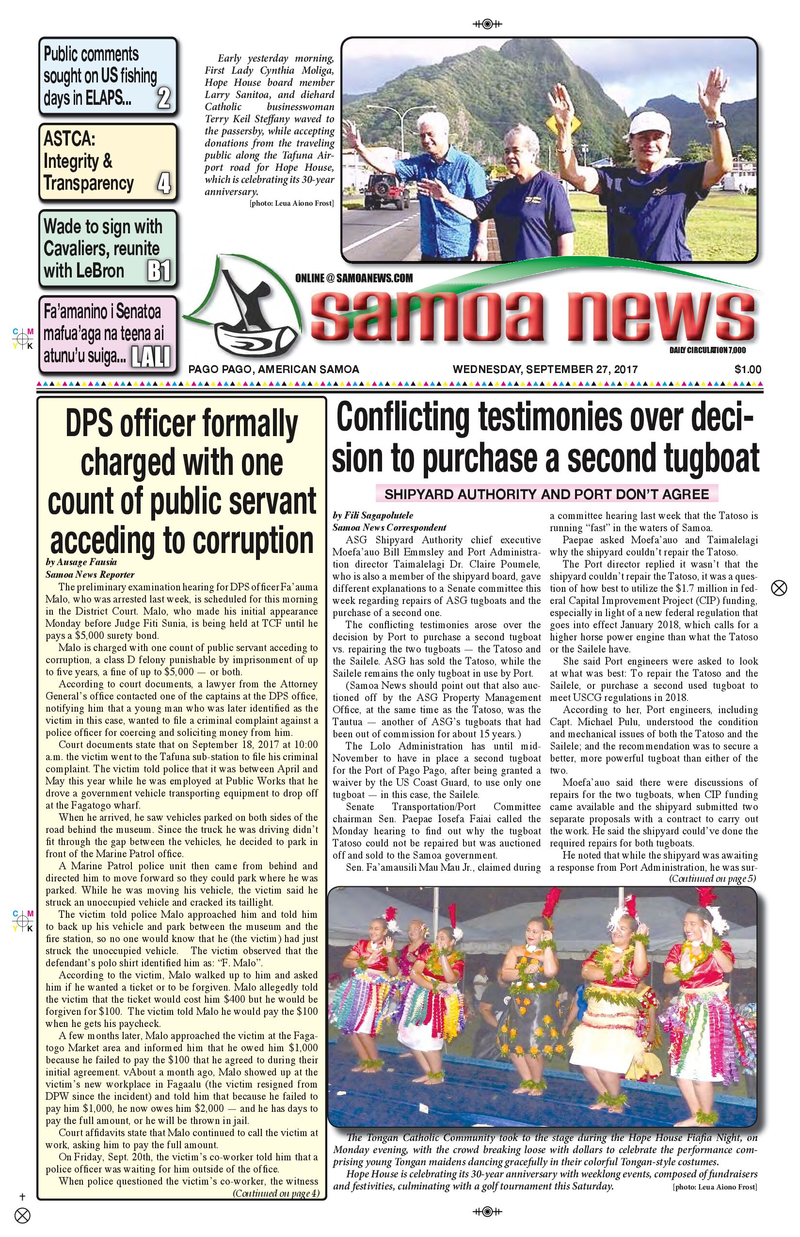 SN News Wednesday Sept. 27, 2017