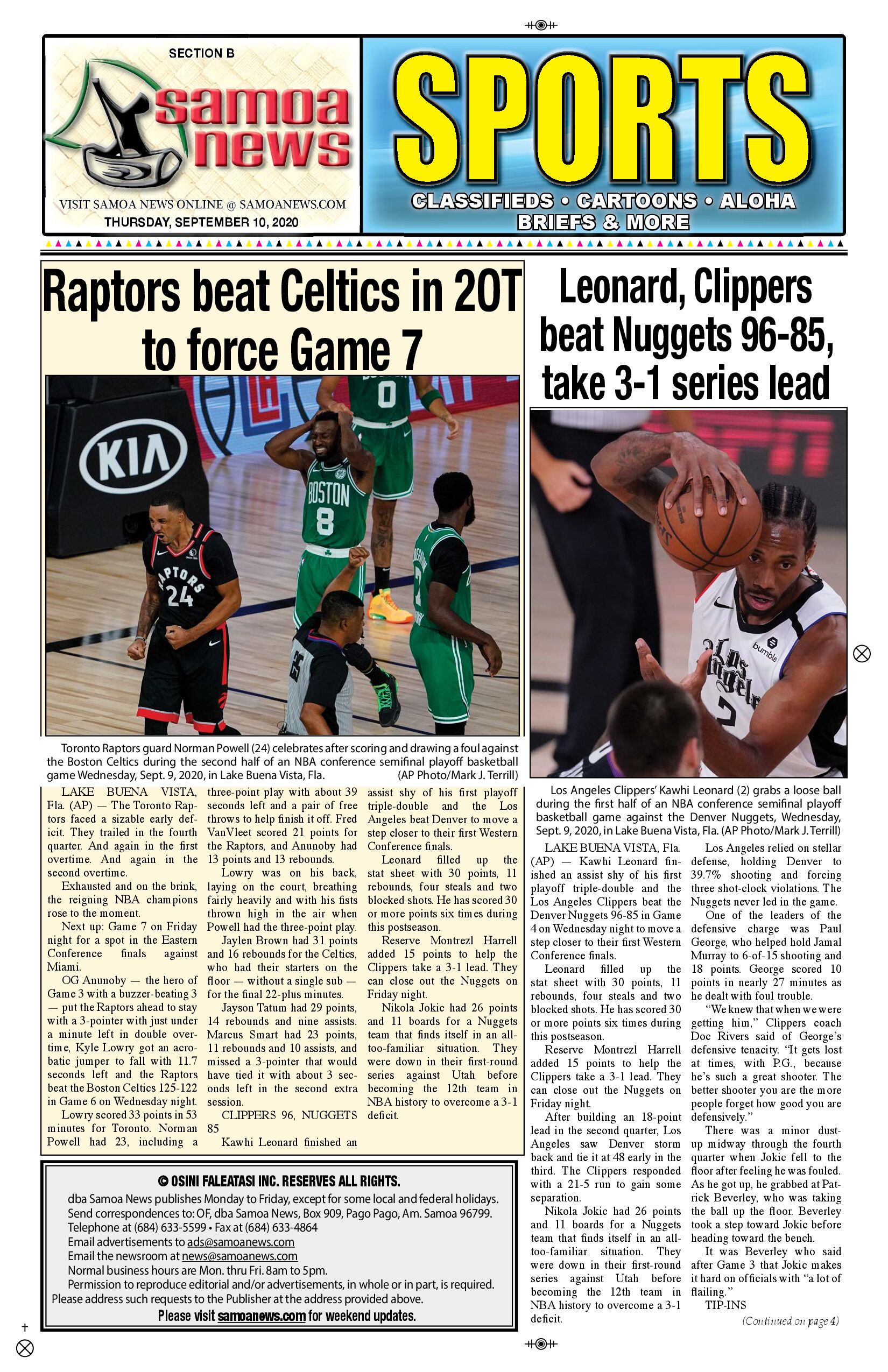 SN Sports Thursday, Sept 10, 2020