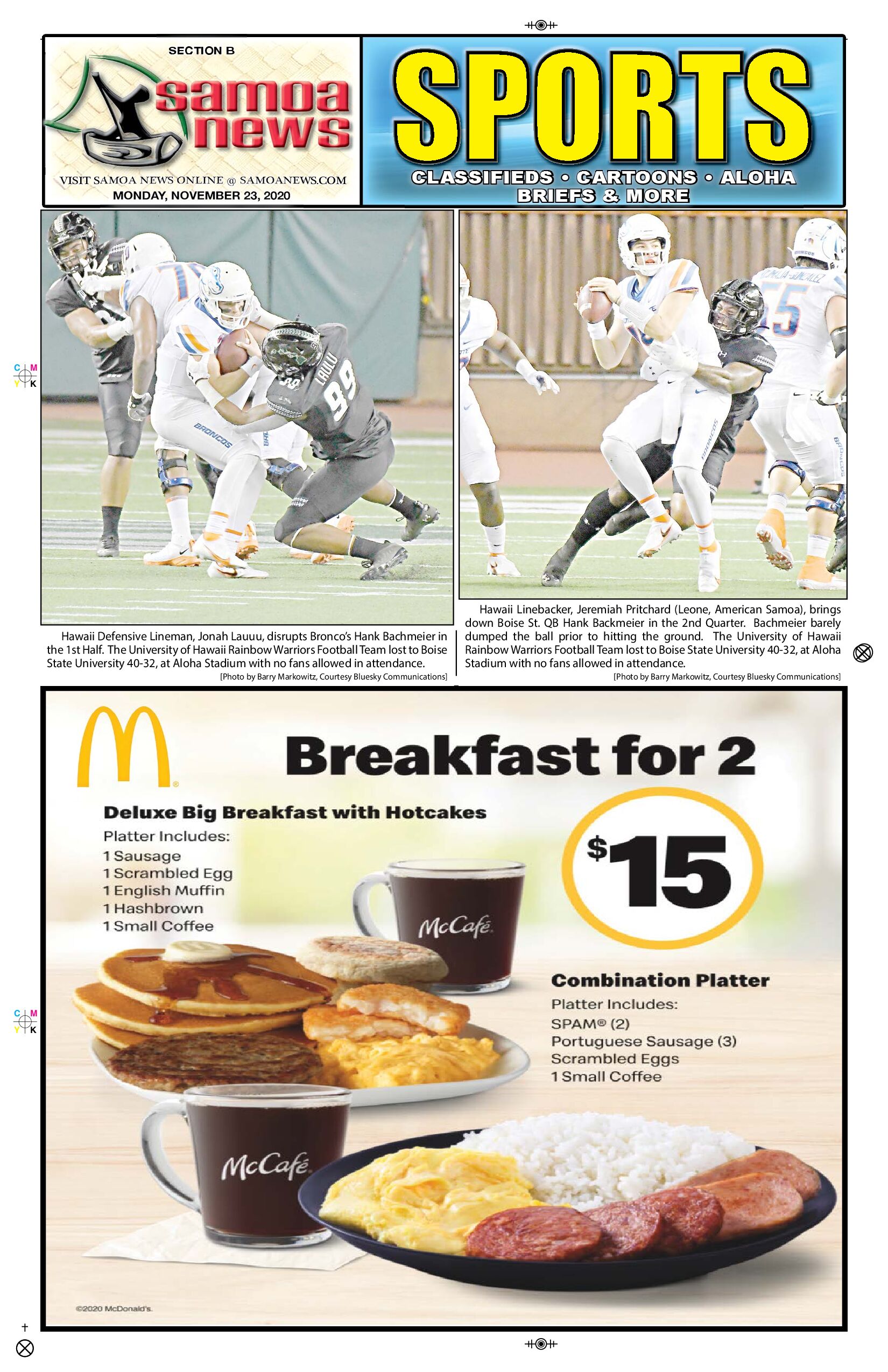 SN Sports Monday, Nov. 23, 2020