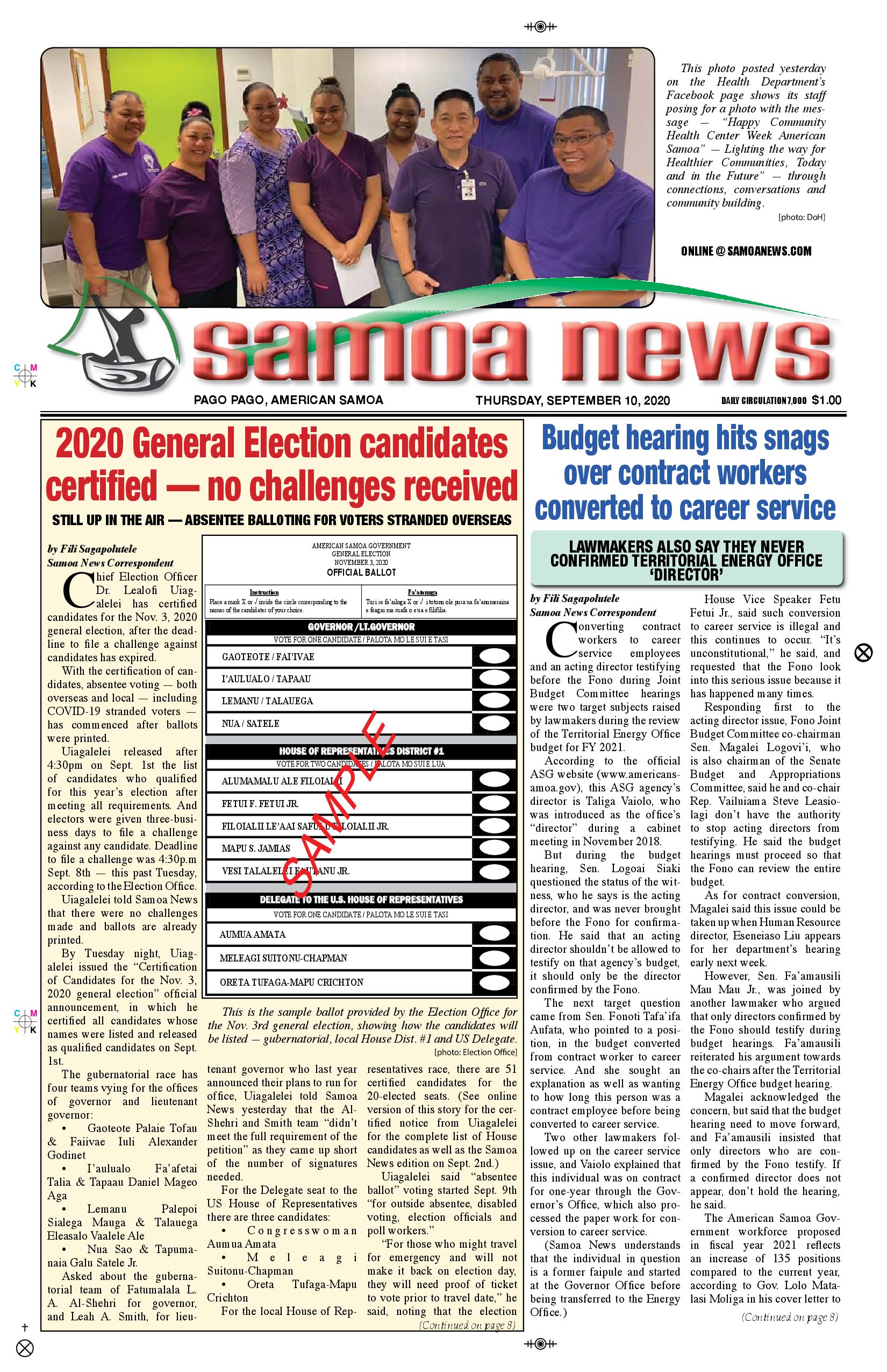 SN News Thursday, Sept 10, 2020