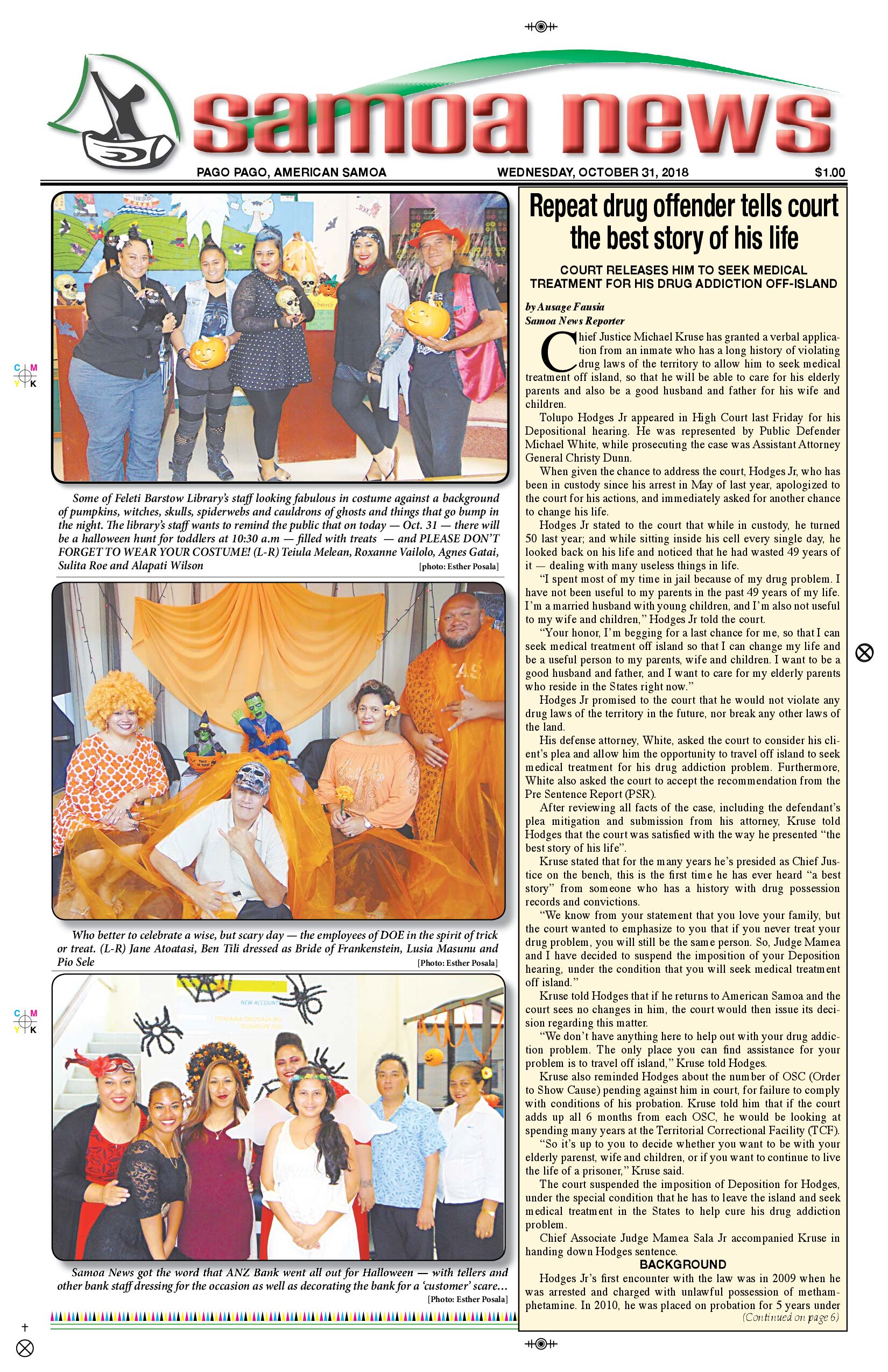 SN News Wednesday, October 31, 2018