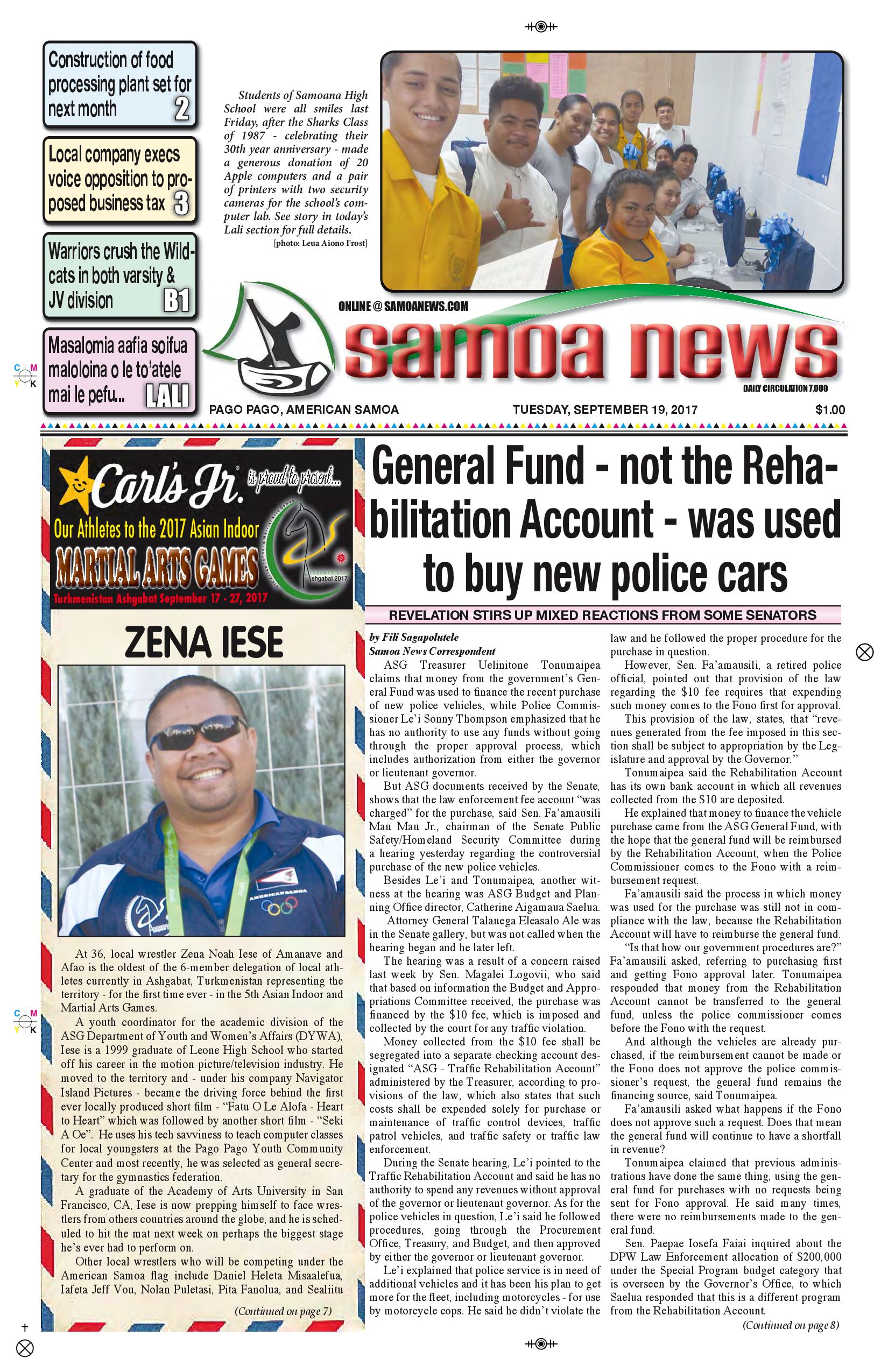 SN News Tuesday Sept. 19, 2017