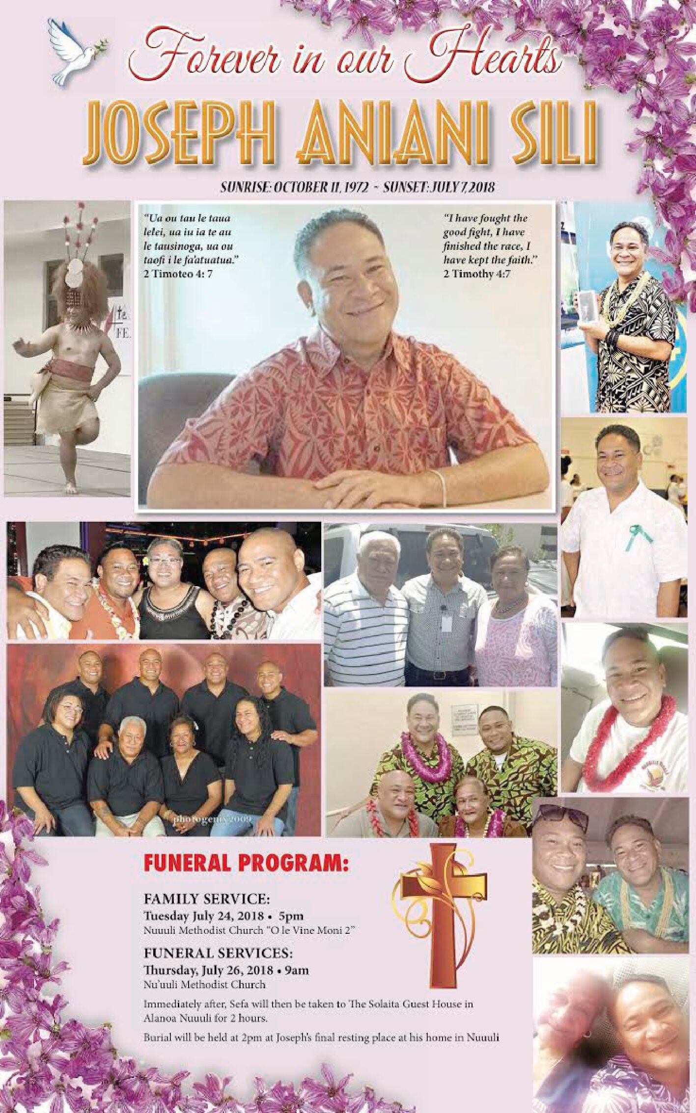 Joseph Aniani Sili Funeral Notice