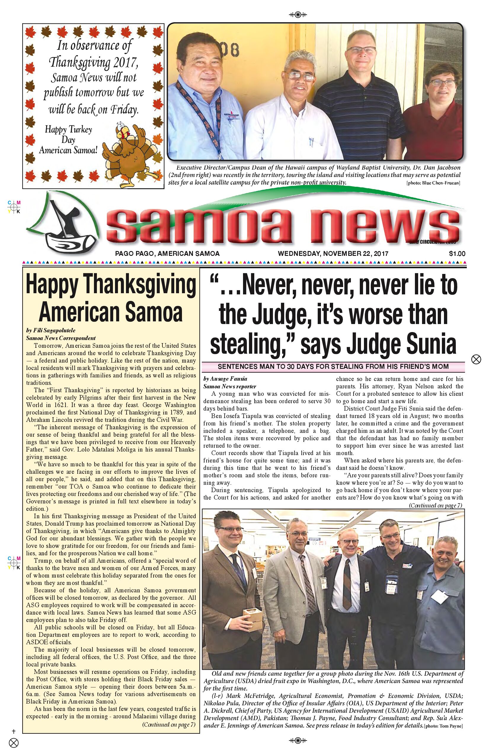 SN News Wednesday Nov. 22, 2017