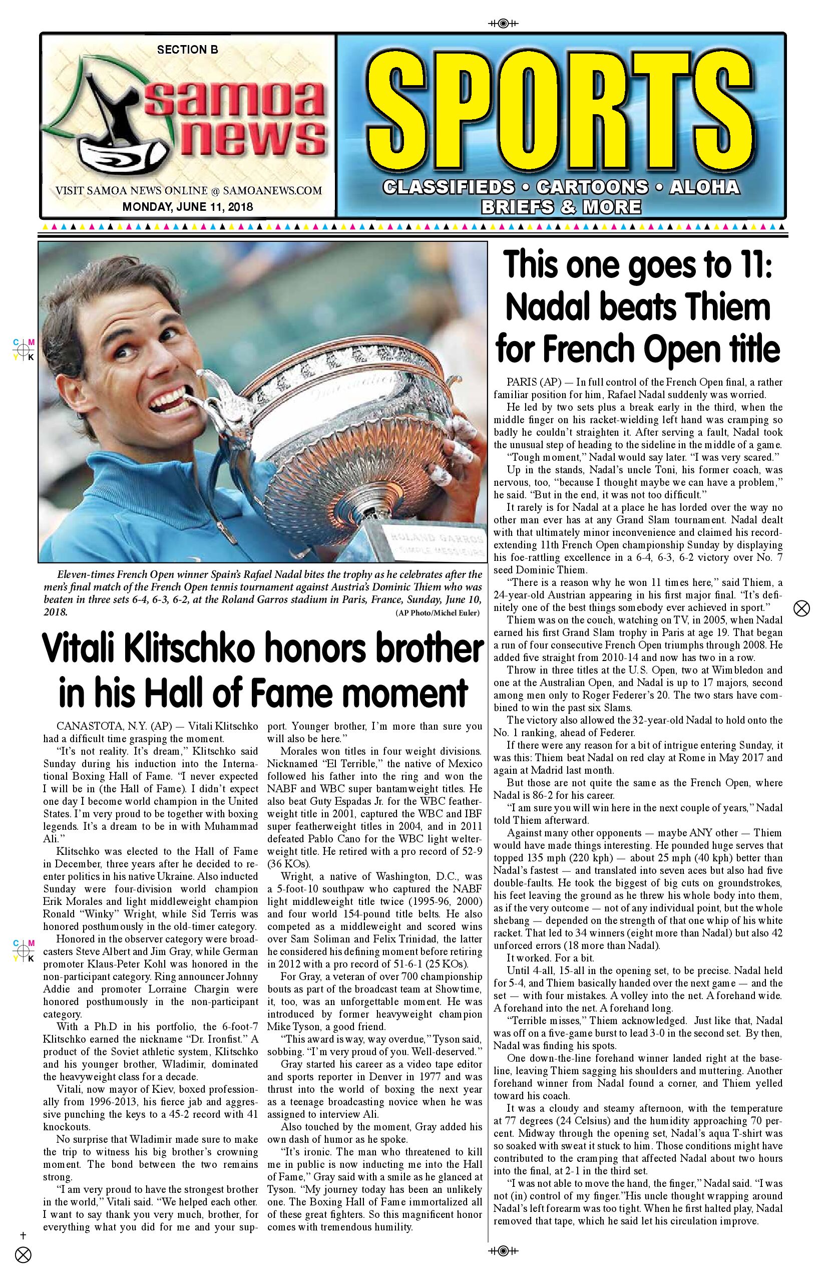 SN Sports Monday, June 11, 2018