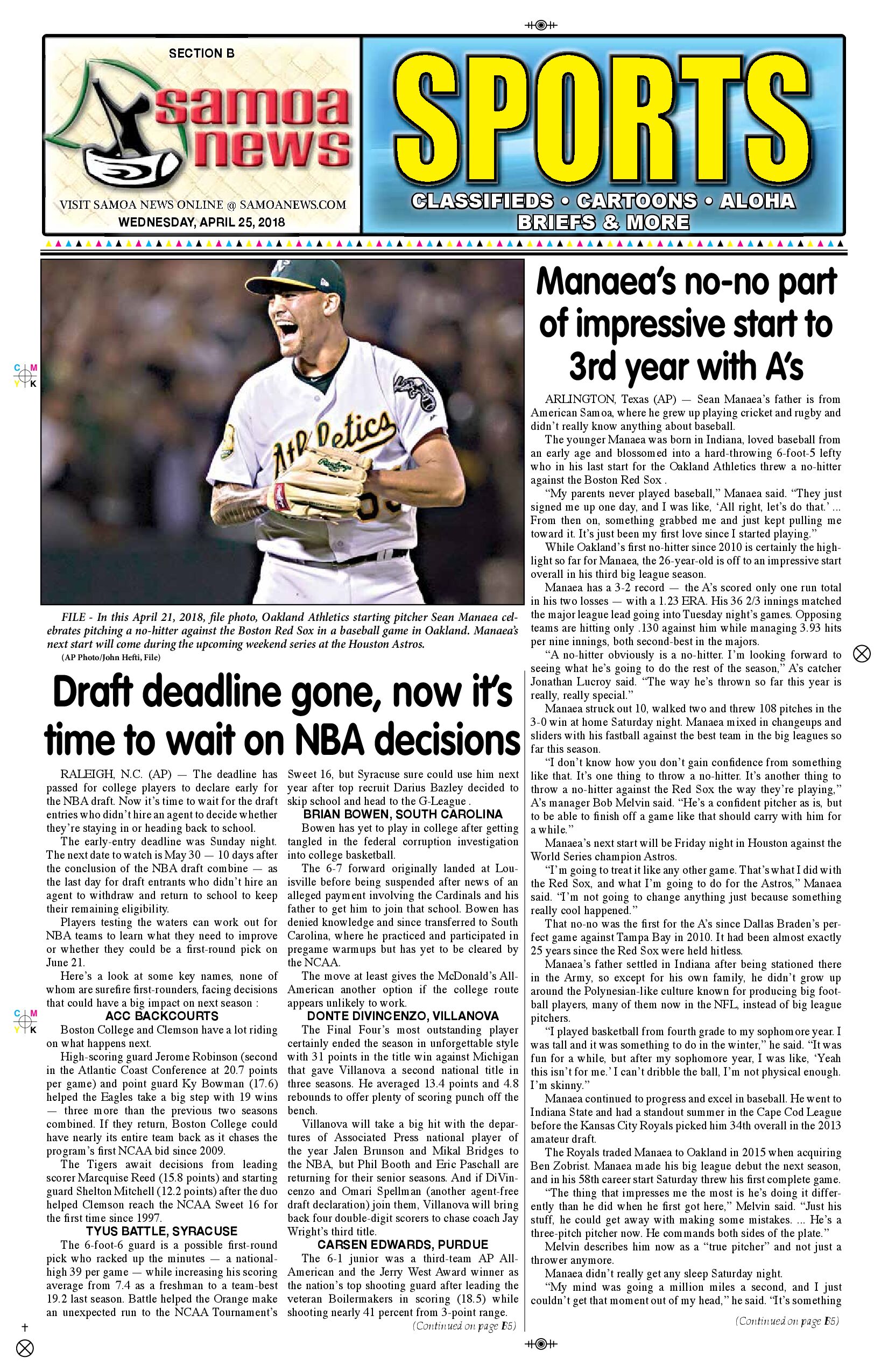 SN Sports Wednesday, April 25, 2018