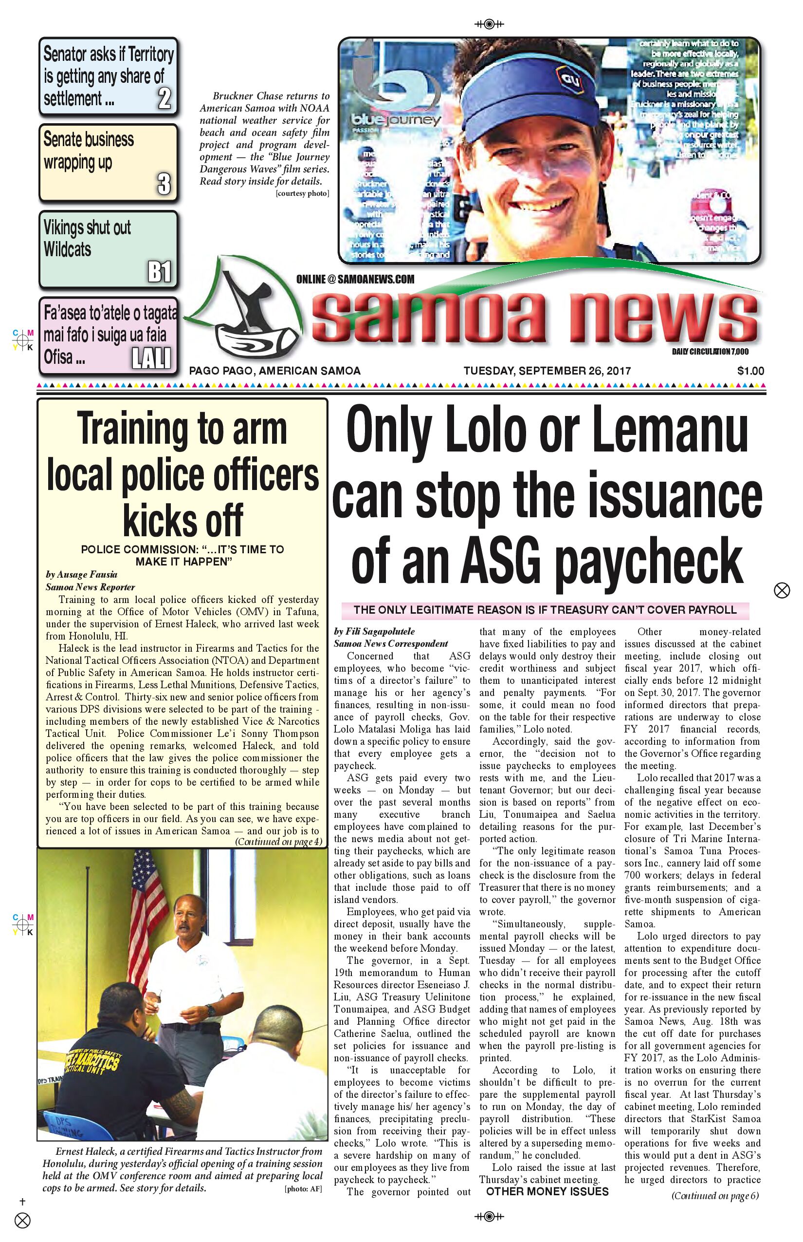 SN News Tuesday Sept. 26, 2017