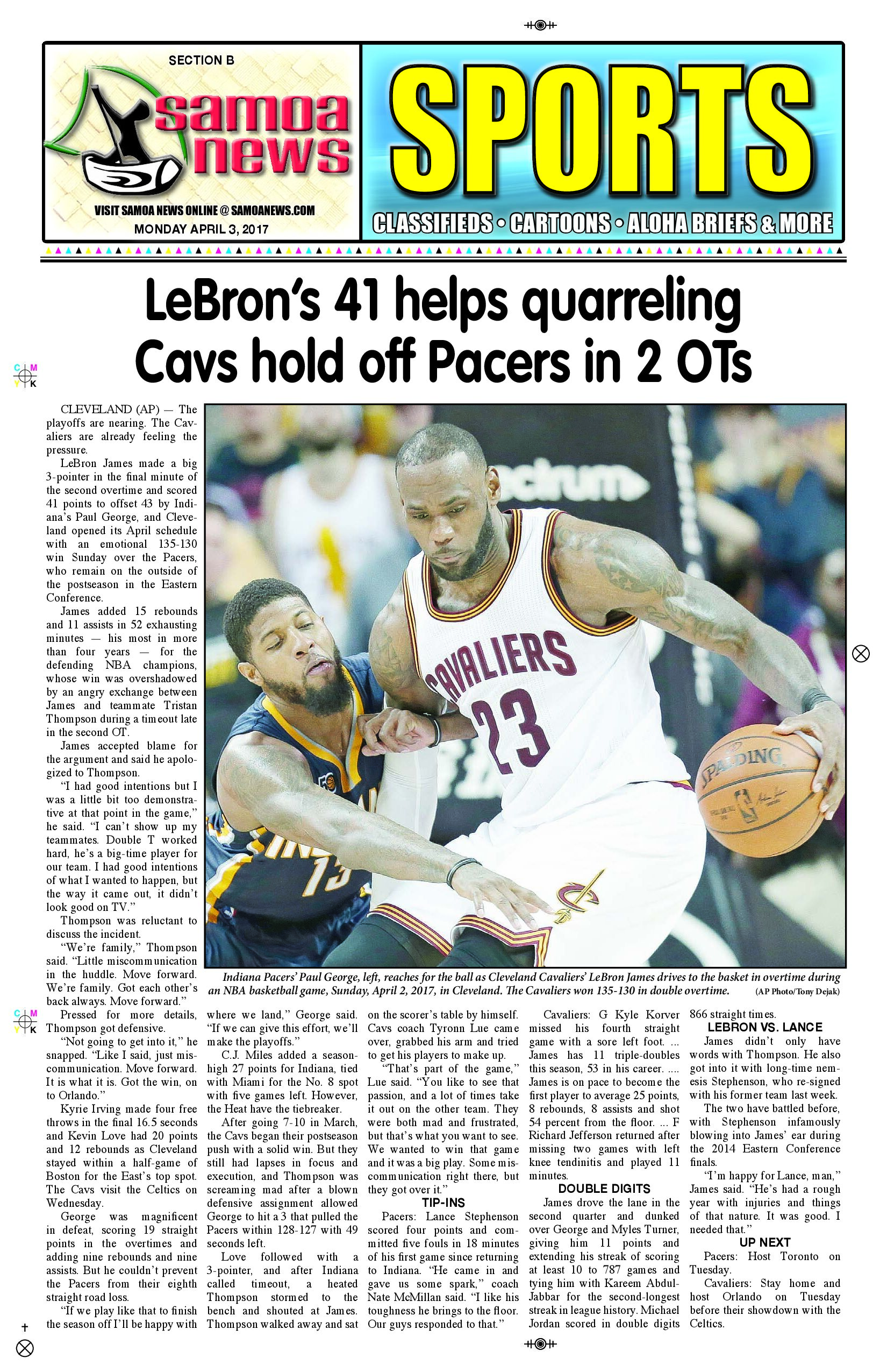 SN Sports Monday, April 03, 2017