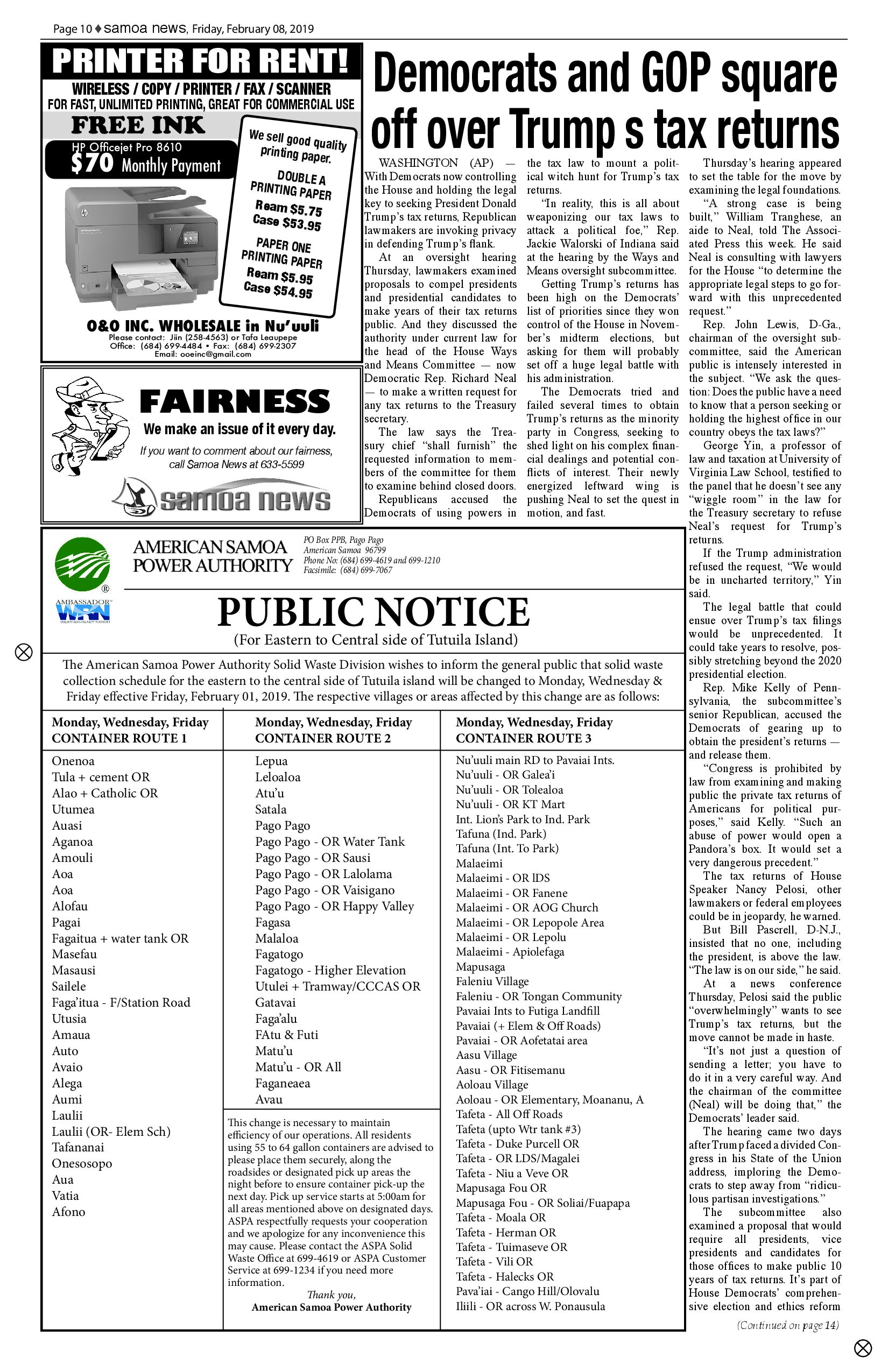 SN News 2 Friday, February 08, 2019