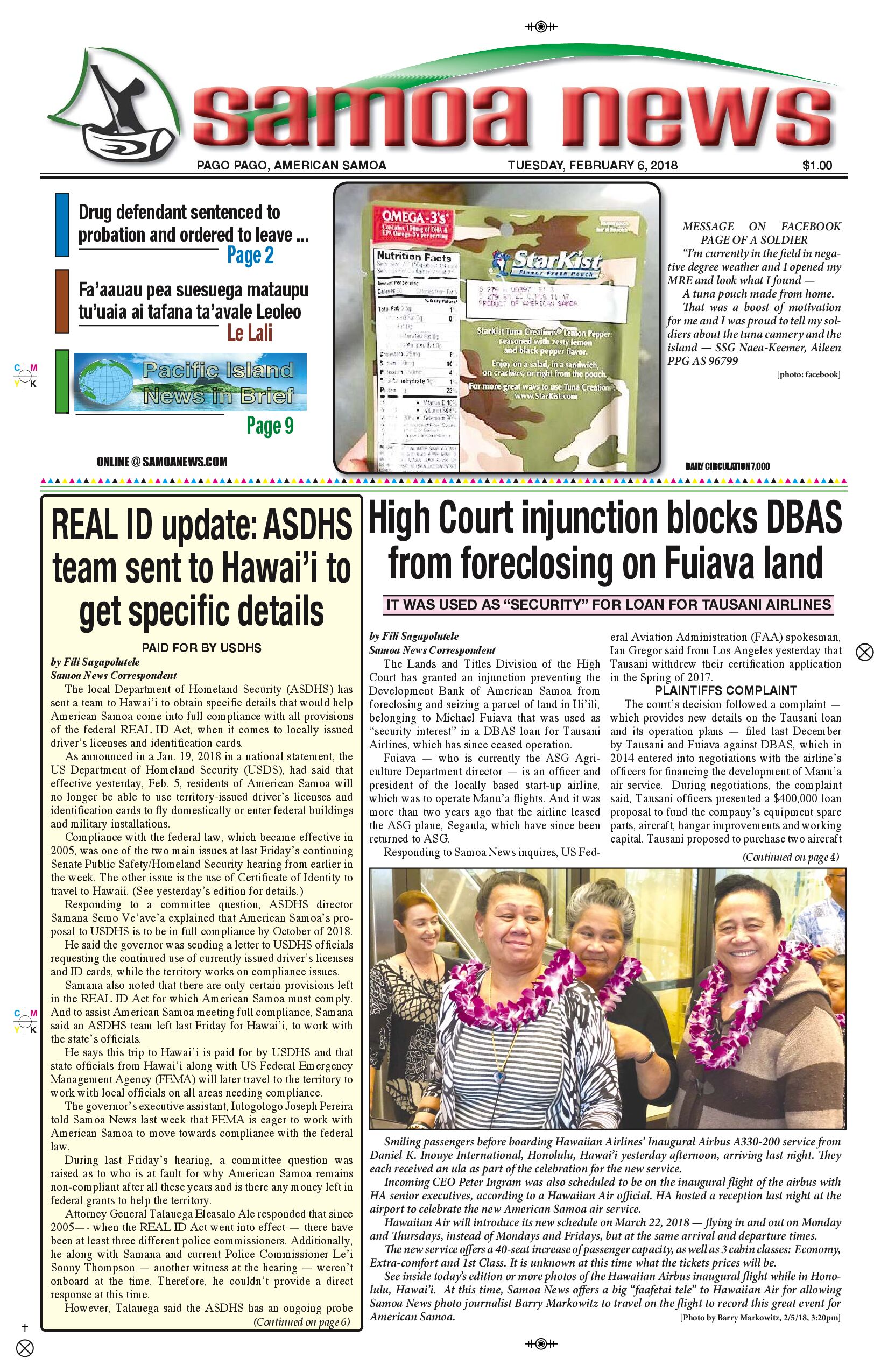 SN News Tuesday, Feb. 6, 2018