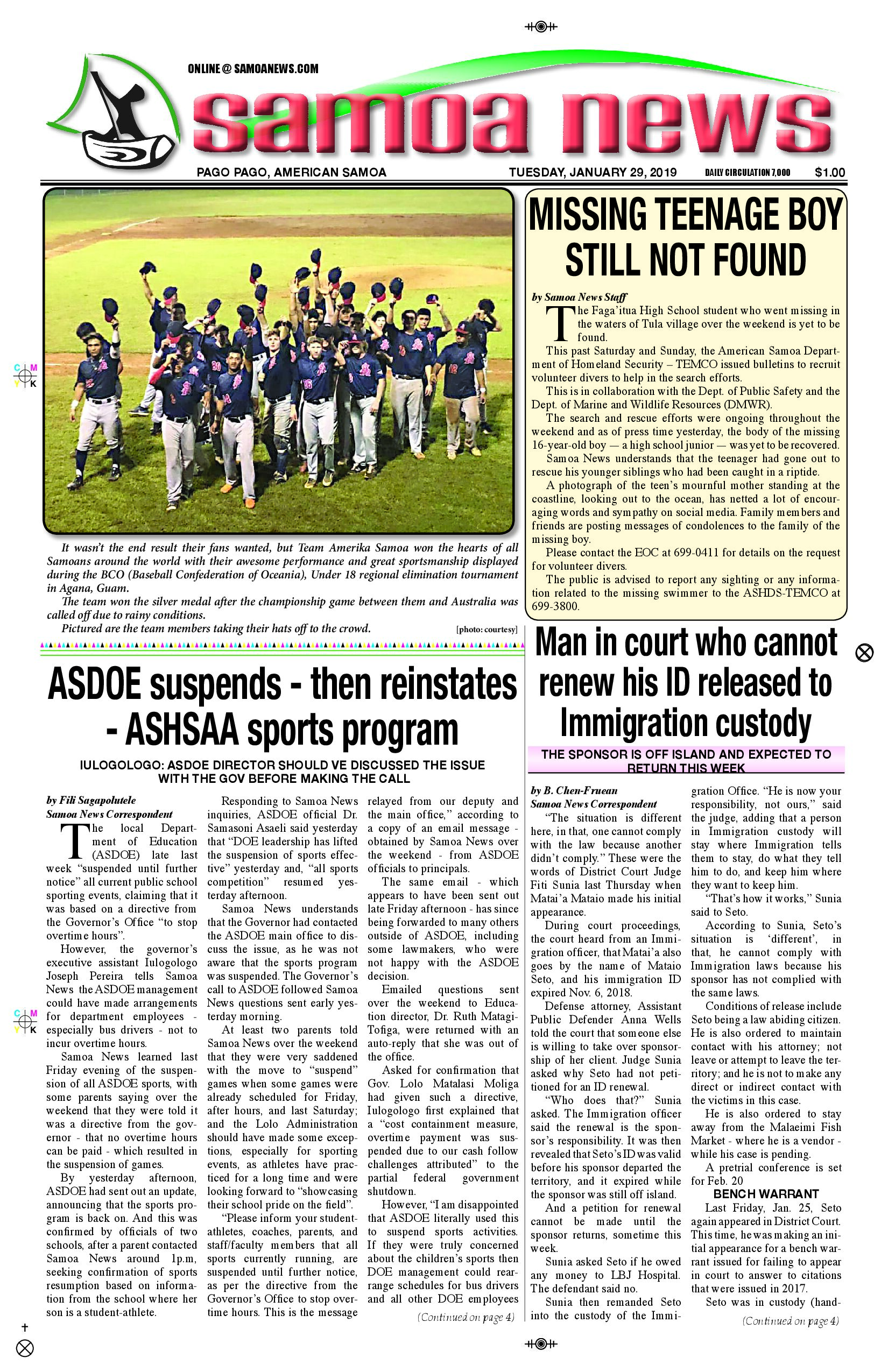 SN News Tuesday, January 29, 2019