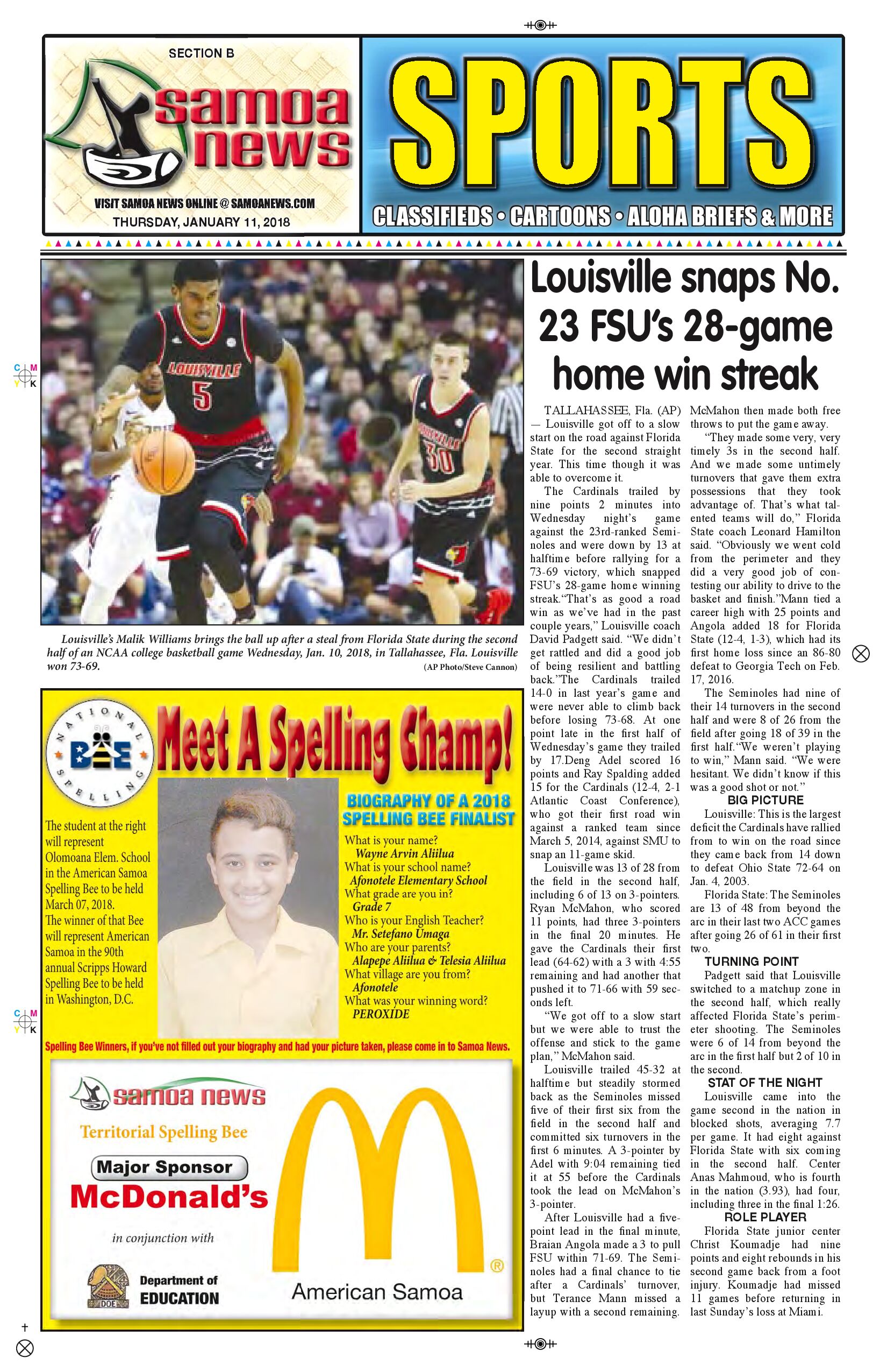 SN Sports Thursday Jan. 11, 2018