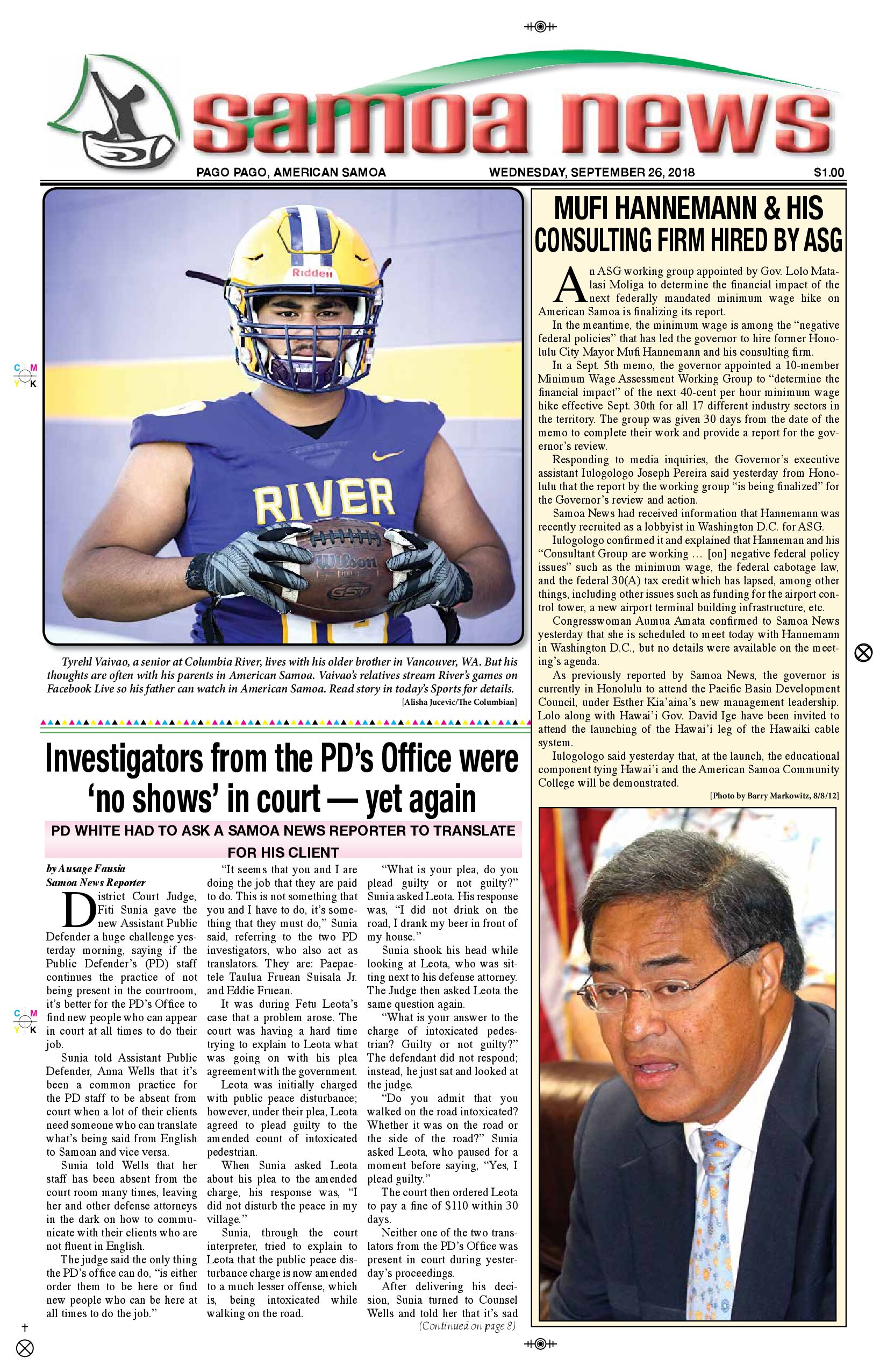 SN News Wednesday, Setember 26, 2018