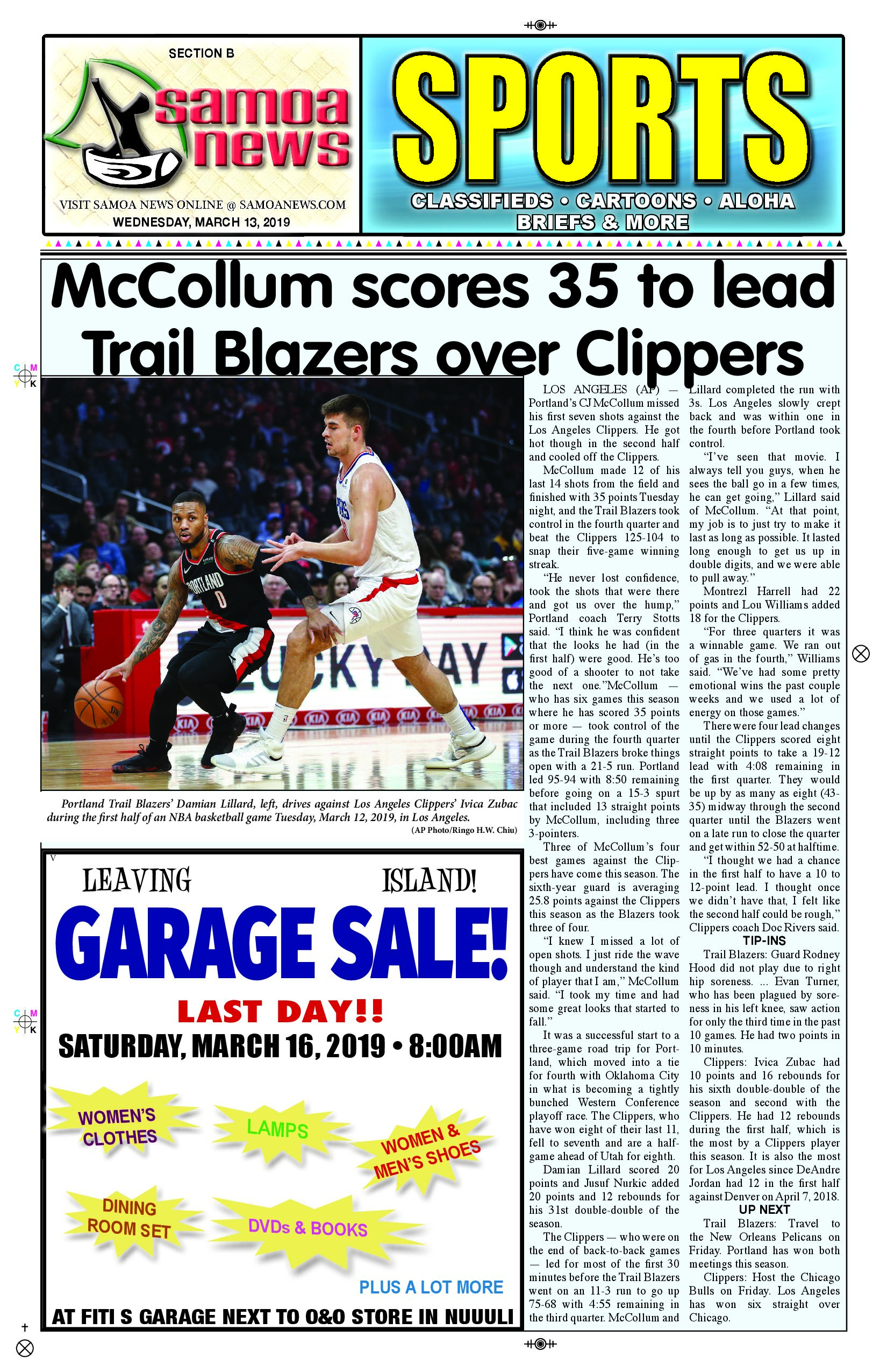 SN Sports Wednesday, March 13, 2019