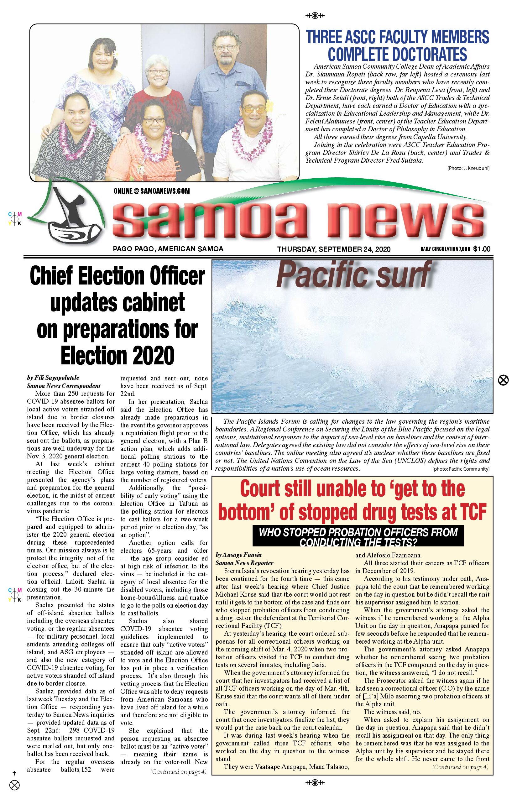 SN News Thursday, Sept 24,  2020