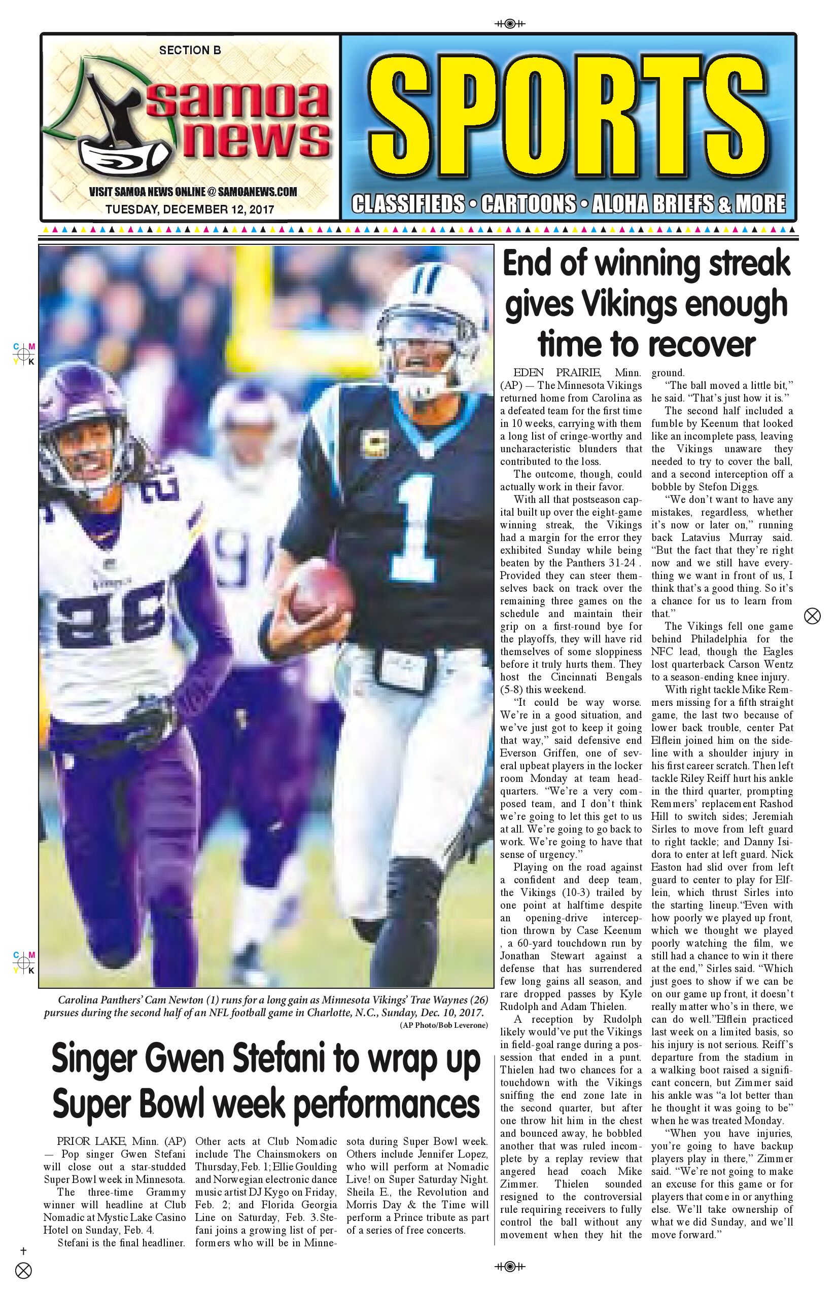 SN Sports Tuesday Dec. 12, 2017